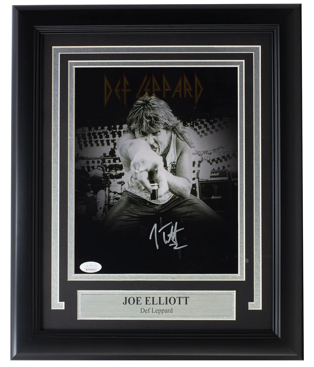 Joe Elliott Signed Framed 8x10 Def Leppard Spotlight Photo JSA ITP