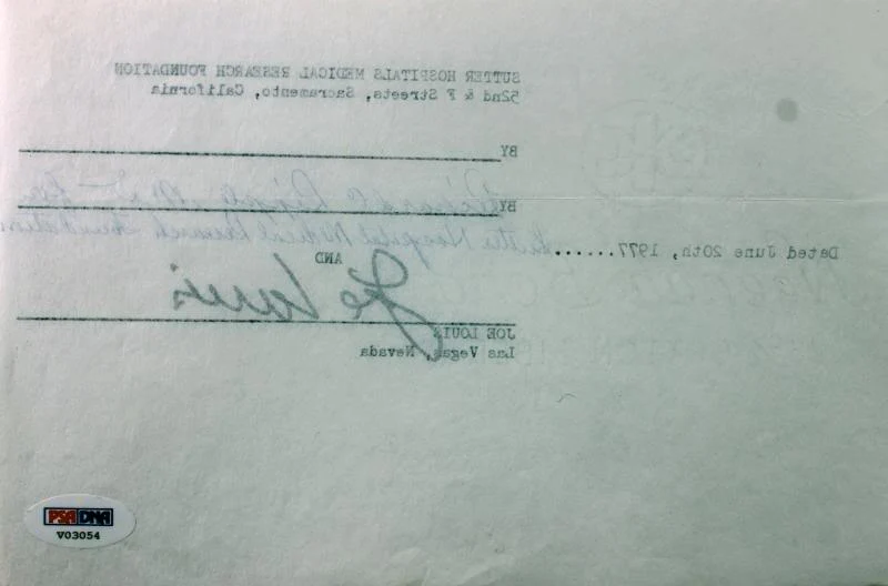 Joe Louis Authentic Signed 8.5X11 1977 5 Page Hospital Document PSA/DNA #V03054 - Image 4