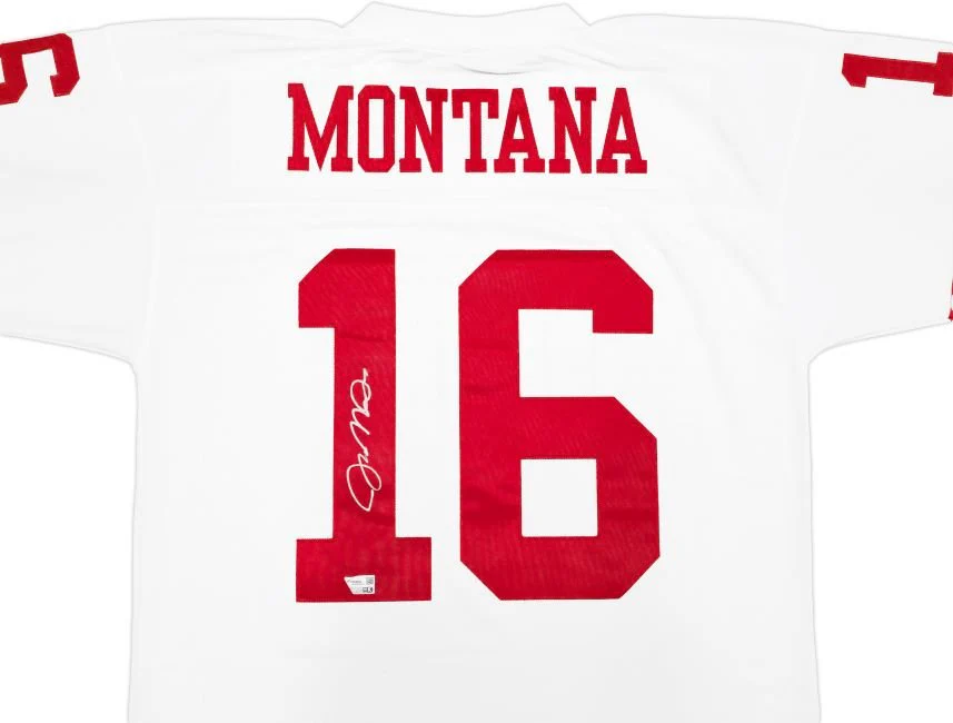 Joe Montana Signed 49ers White M&N Throwback Legacy Jersey Fanatics Hologram - Image 2