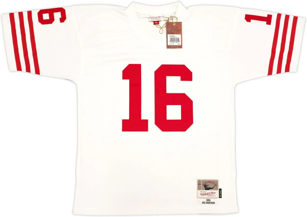 Joe Montana Signed 49ers White M&N Throwback Legacy Jersey Fanatics Hologram - Image 3