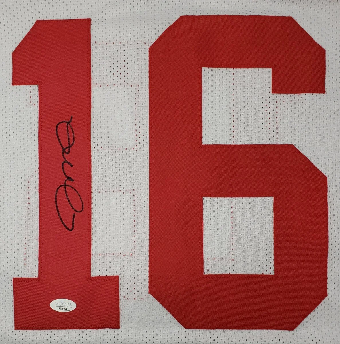Joe Montana San Francisco Signed White Football Jersey JSA - Image 3
