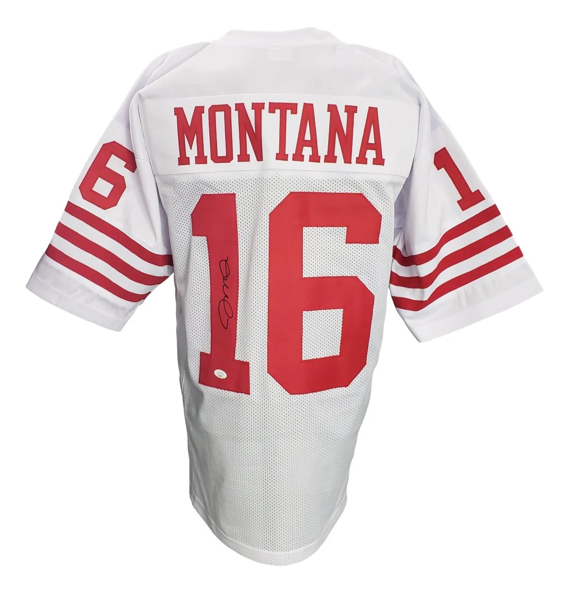 Joe Montana San Francisco Signed White Football Jersey JSA - Image 5