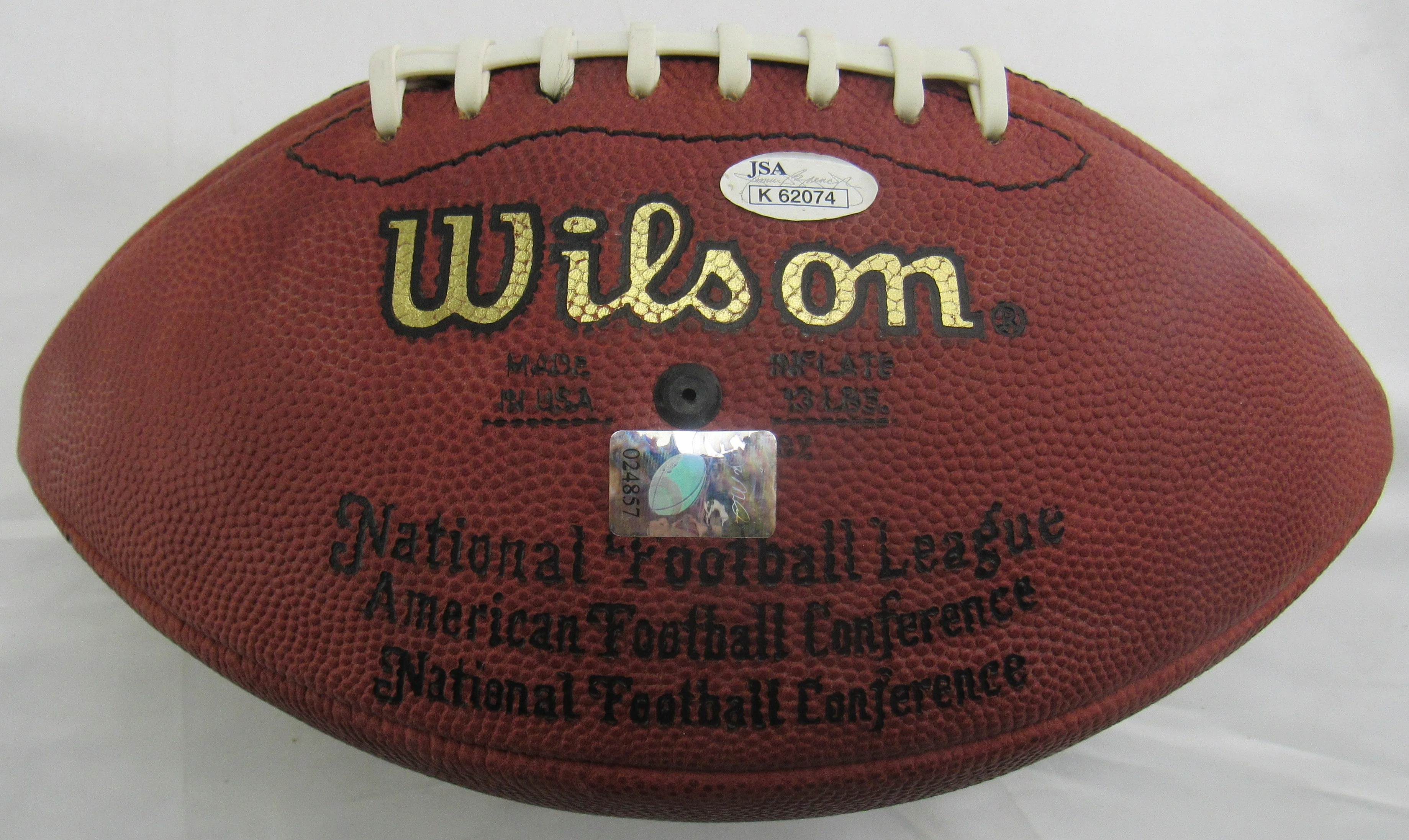 Joe Montana Signed Wilson Football JSA K62074 - Image 3