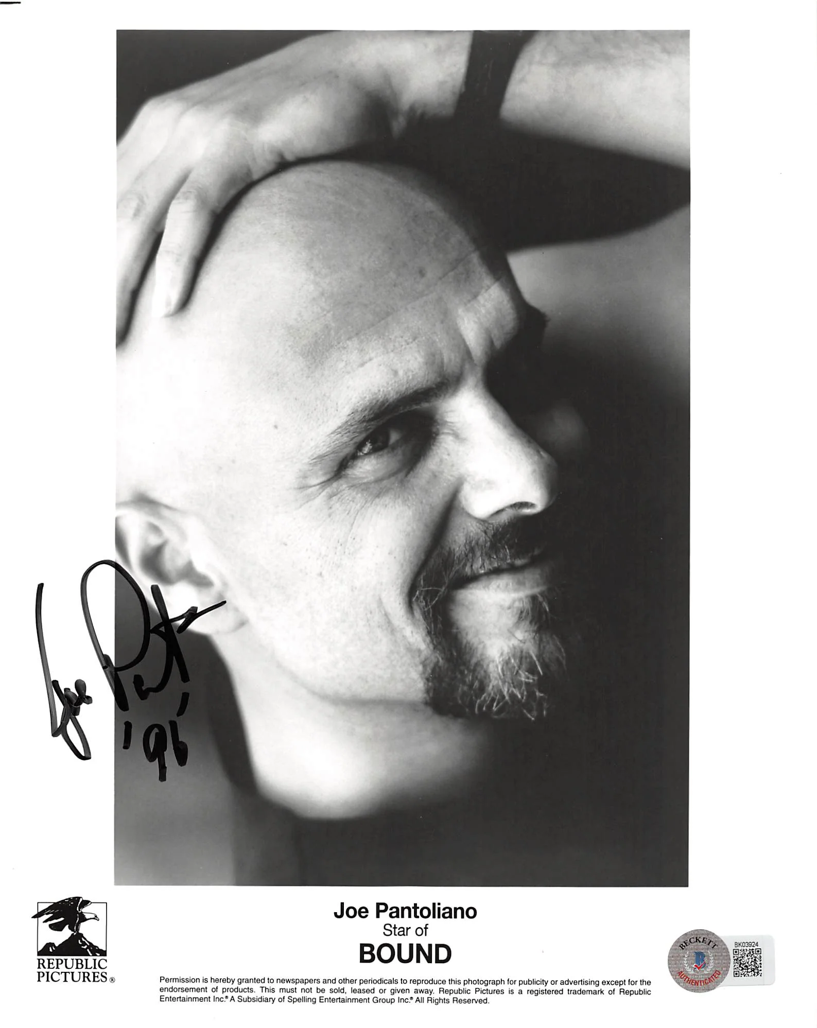Joe Pantoliano Bound 96 Authentic Signed 8x10 Photo Autographed BAS #BK03924 - Image 2