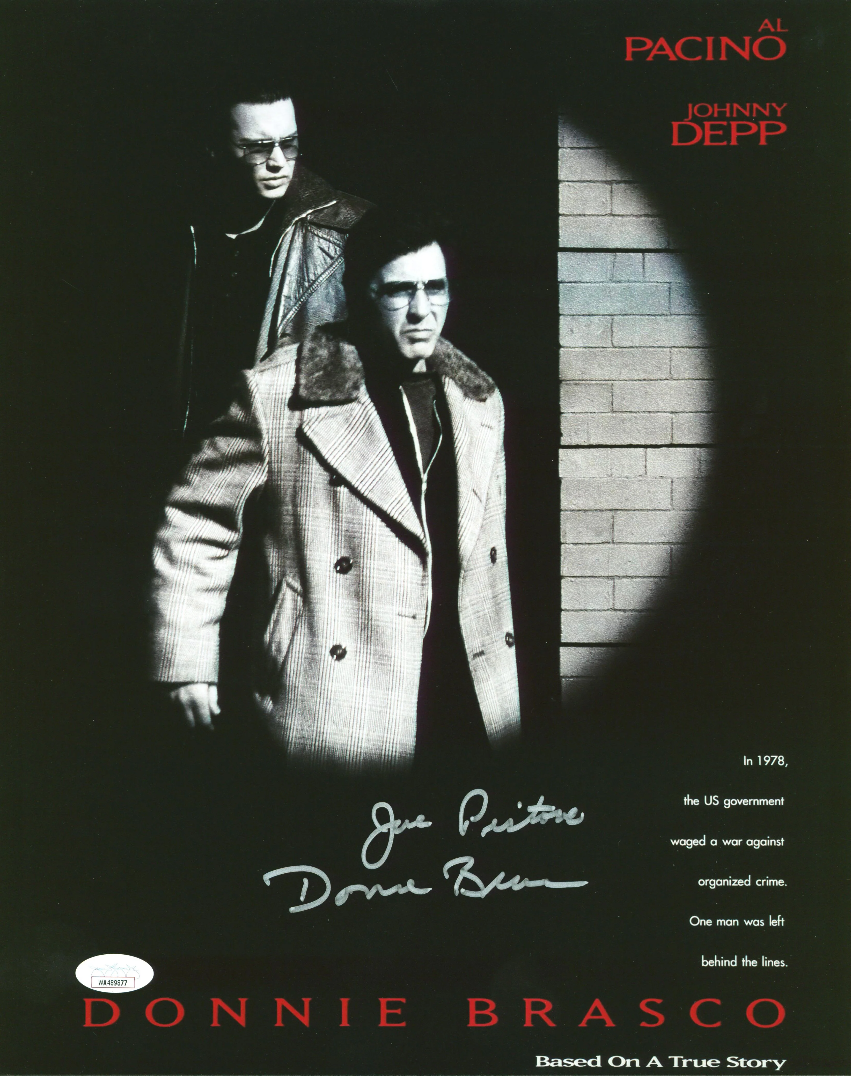 Joe Pistone "Donnie Brasco" Authentic Signed 11x14 Photo Autographed JSA Witness - Image 2