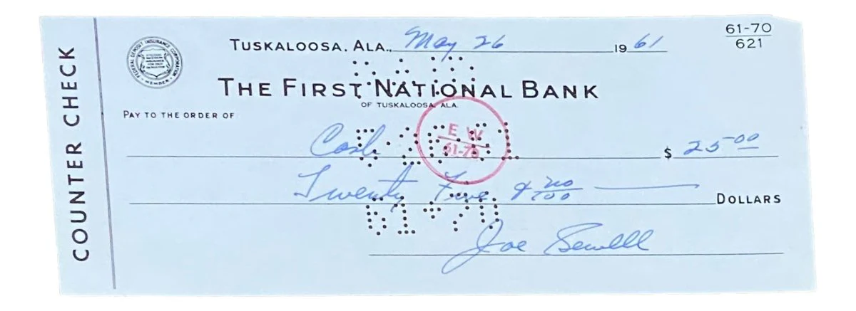 Joe Sewell Cleveland Signed May 26 1961 Bank Check BAS - Image 5