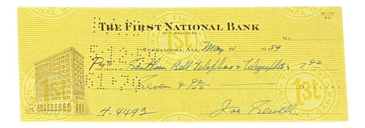 Joe Sewell Cleveland Signed May 4 1959 Bank Check BAS - Image 5