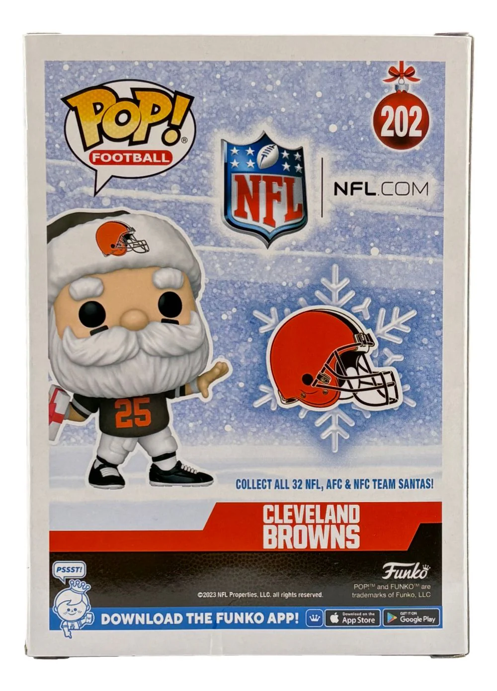 Joe Thomas Signed Cleveland Browns Santa Funko Pop #202 Schwartz - Image 3