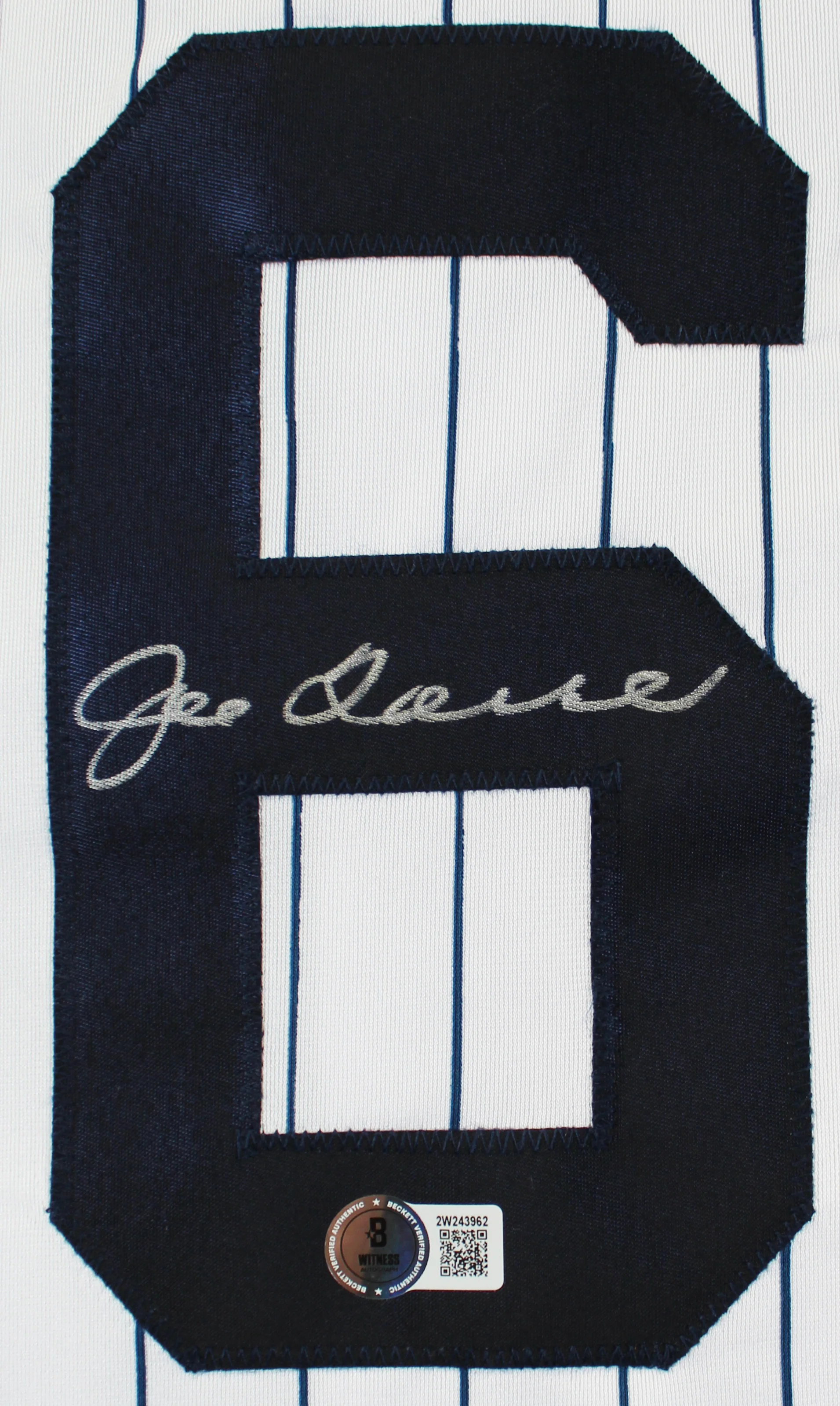 Joe Torre Authentic Signed White Pinstripe Pro Style Jersey BAS Witnessed - Image 3