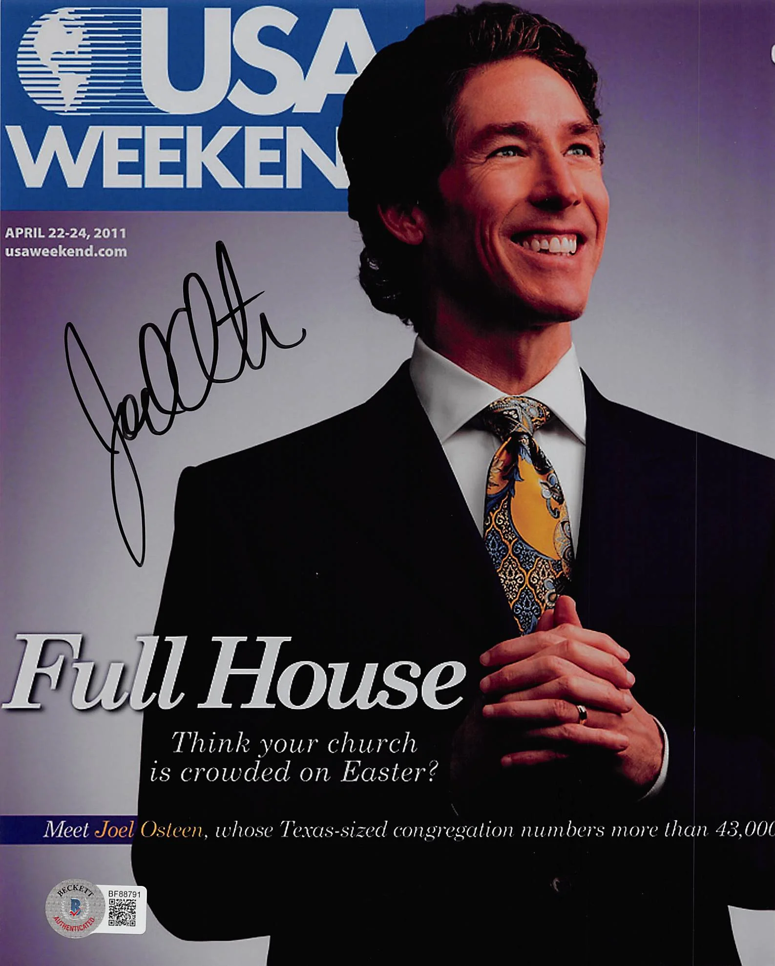 Joel Osteen Televangelist Authentic Signed 8x10 Photo Autographed BAS #BF88791 - Image 2