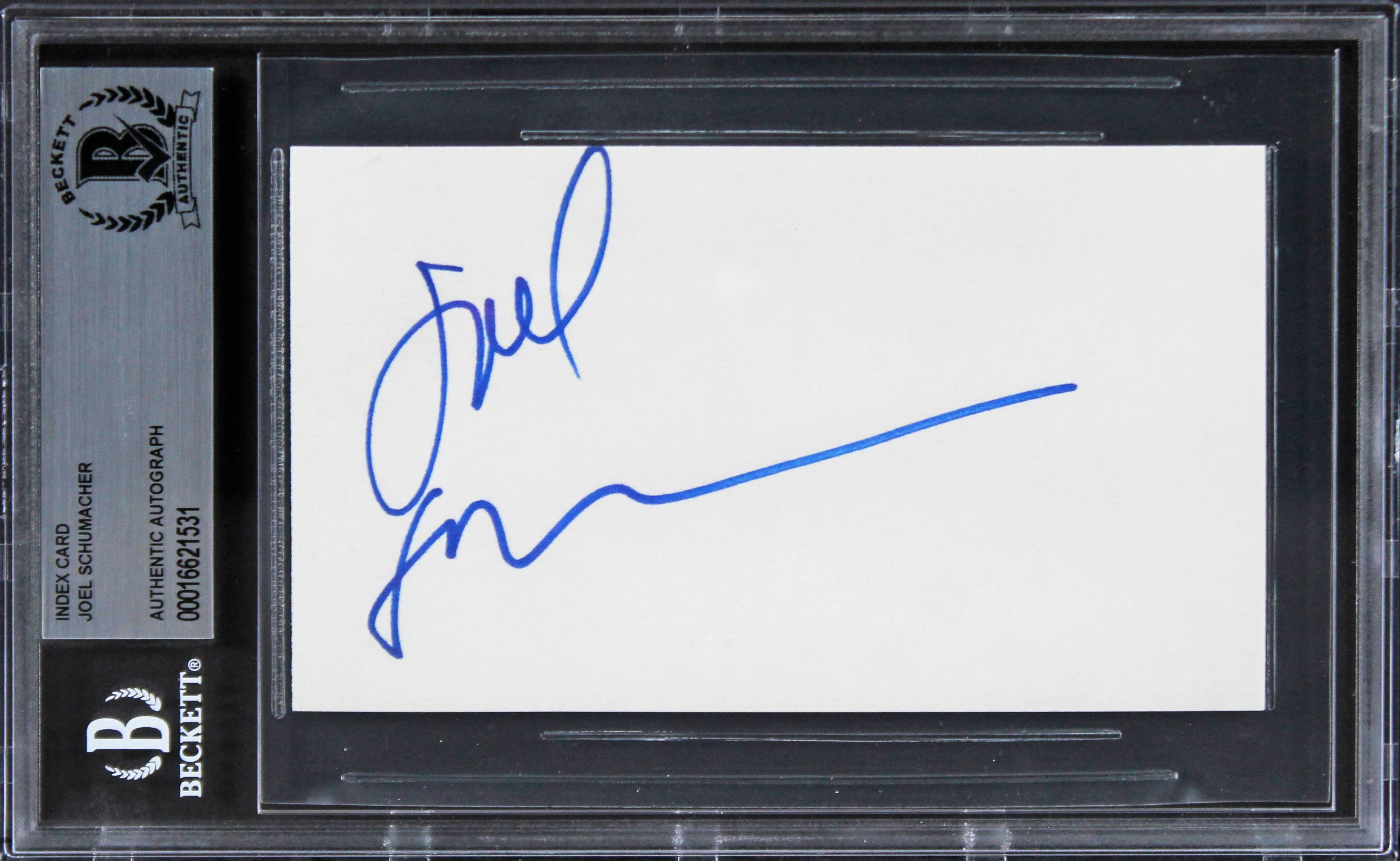 Joel Schumacher The Client Authentic Signed 3x5 Index Card BAS Slabbed 2 - Image 2