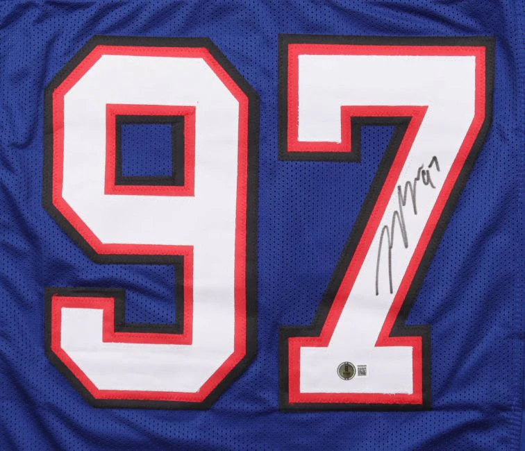 Joey Bosa Buffalo Signed Blue Football Jersey BAS - Image 2