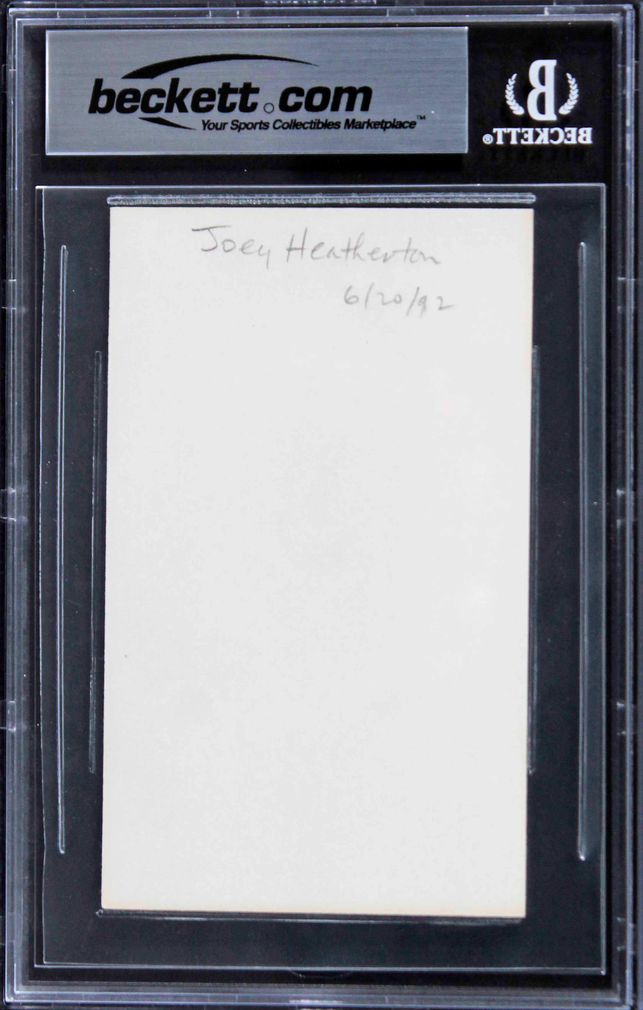 Joey Heatherton Variety show Authentic Signed 3x5 Index Card BAS Slabbed - Image 3