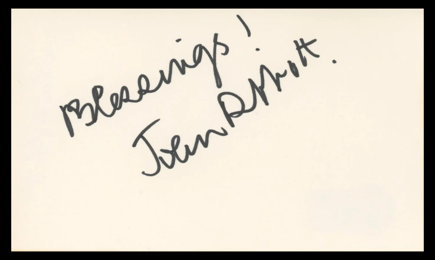 John Abbott Jane Eyre "Blessings!" Authentic Signed 3x5 Index Card BAS #BV02191 - Image 2