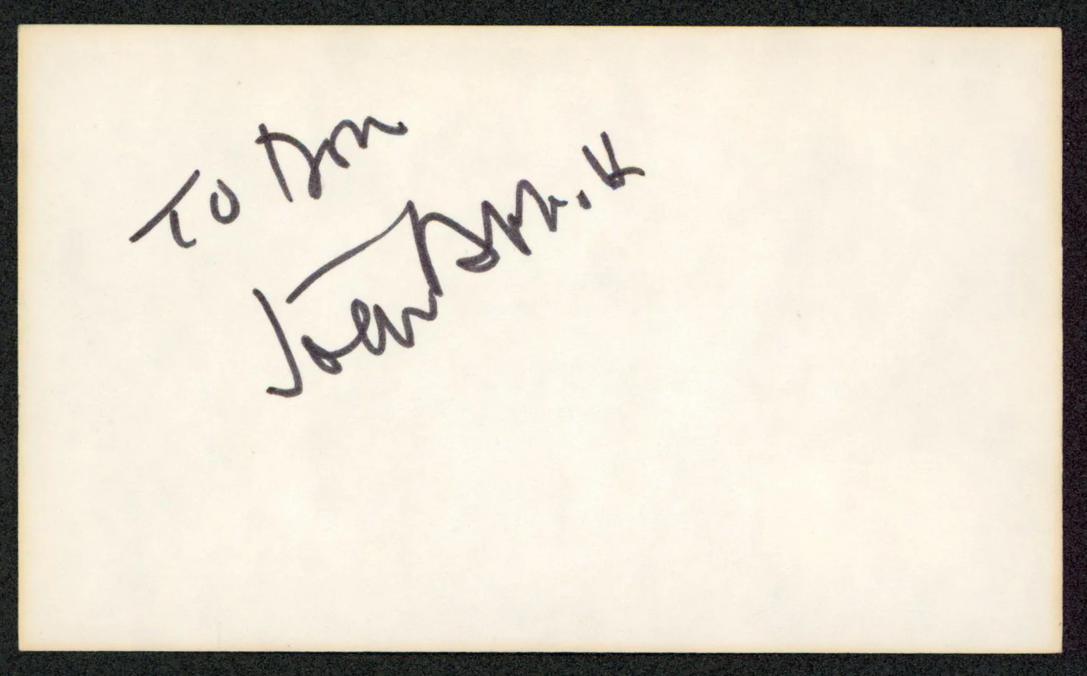 John Abbott Jane Eyre "To Don" Authentic Signed 3x5 Index Card BAS #BW70160