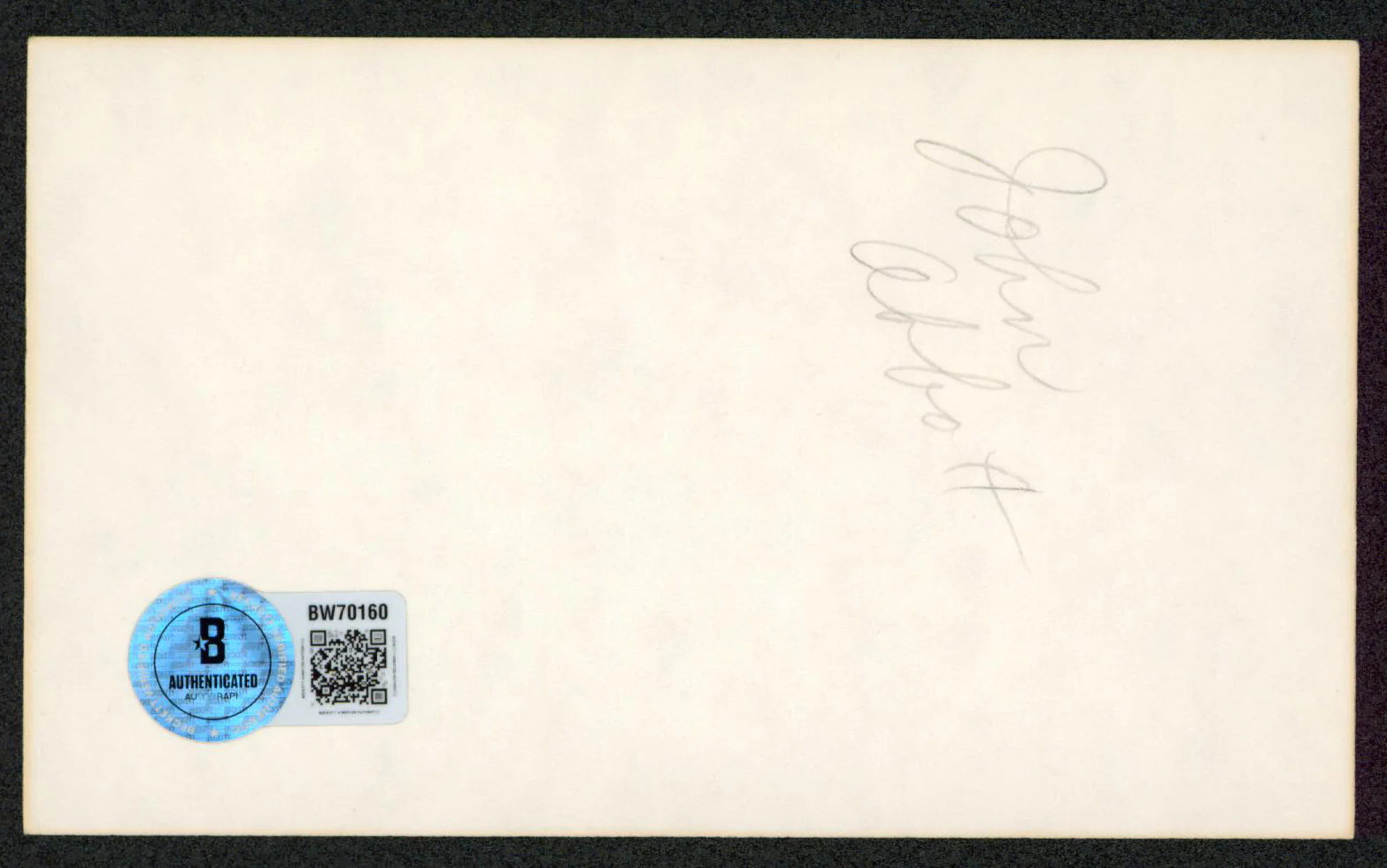 John Abbott Jane Eyre "To Don" Authentic Signed 3x5 Index Card BAS #BW70160 - Image 3