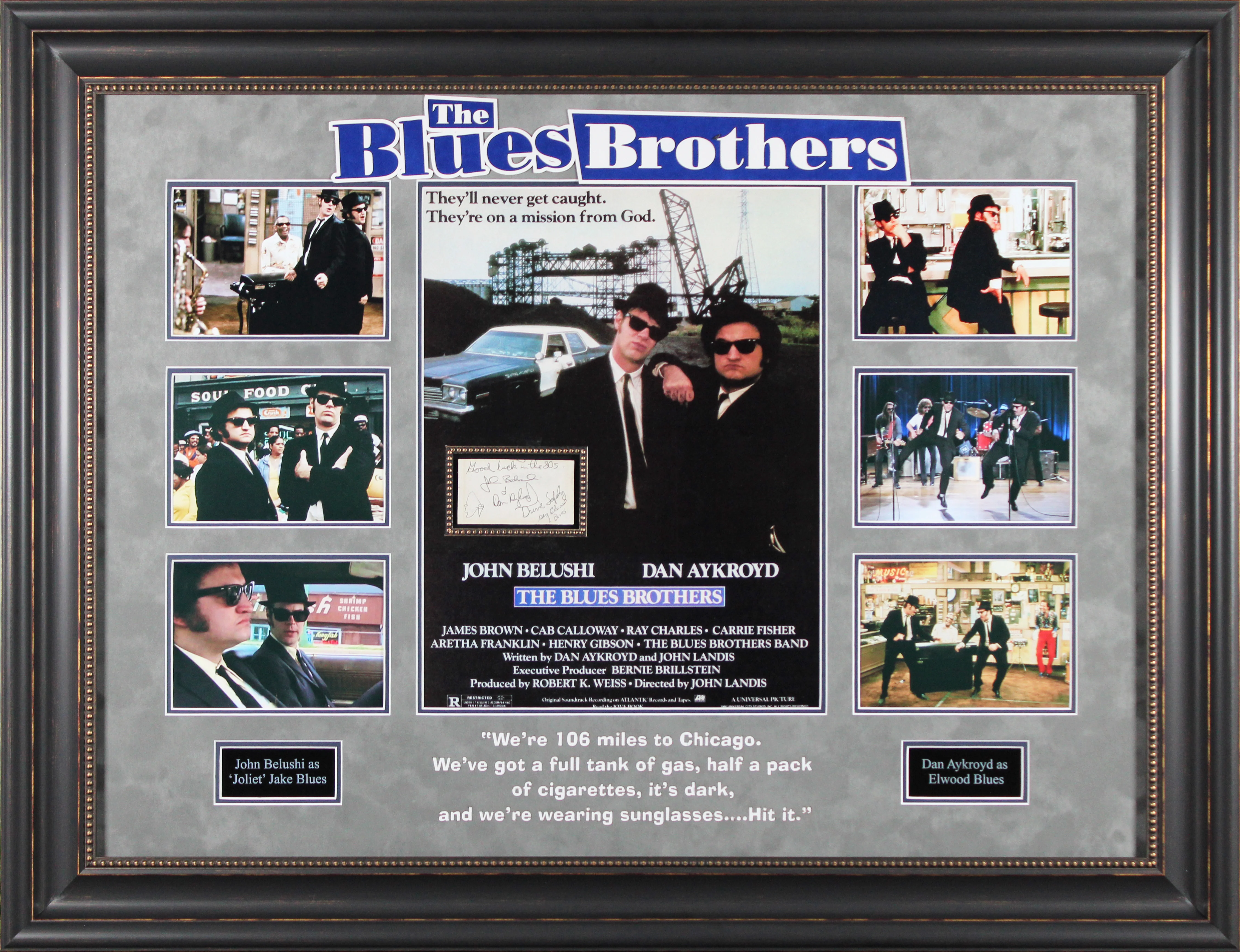 John Belushi & Dan Aykroyd The Blues Brothers Signed Framed Display BAS #AE13266 - Image 2