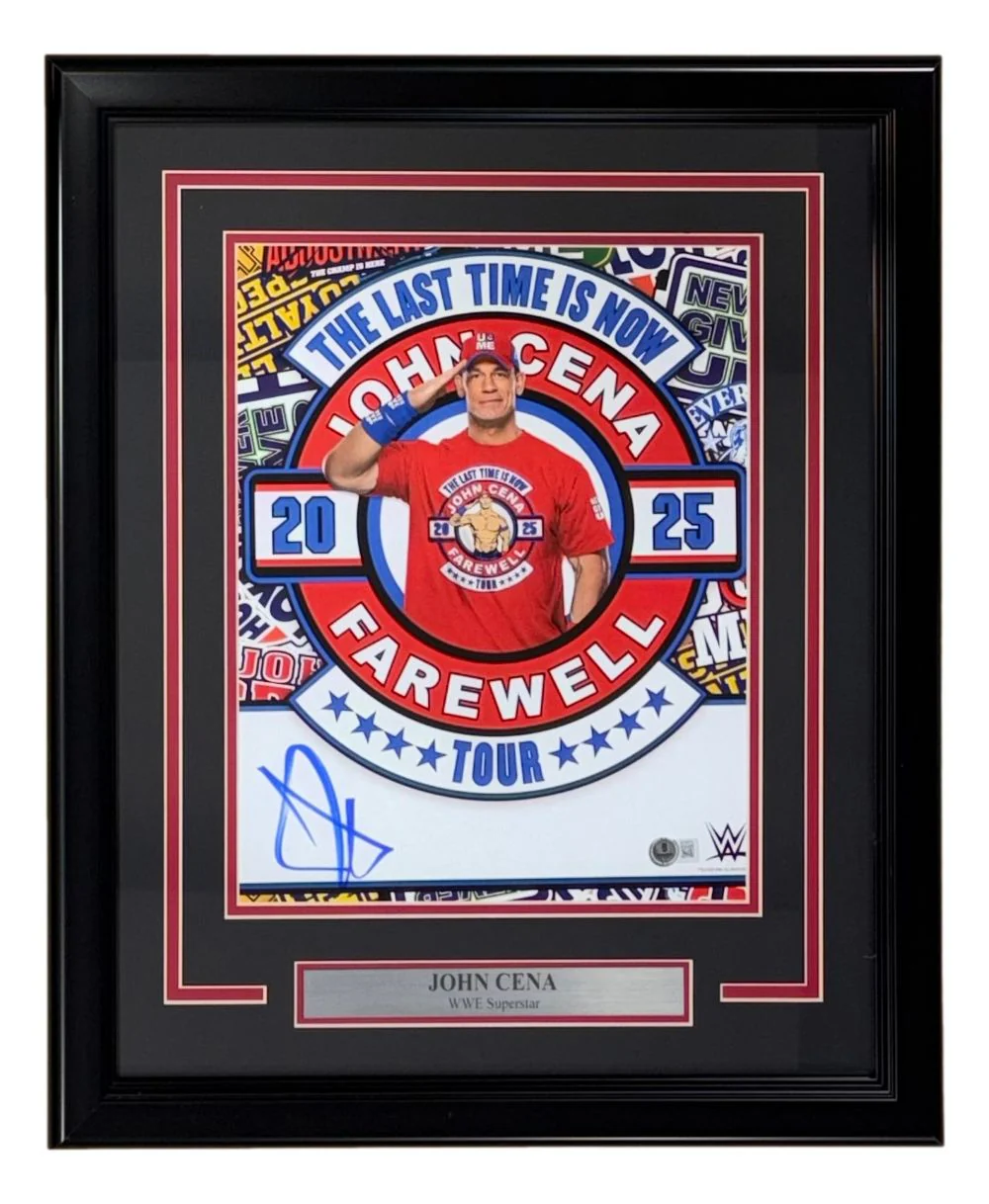 John Cena Signed Framed 11x14 WWE Farewell Photo BAS