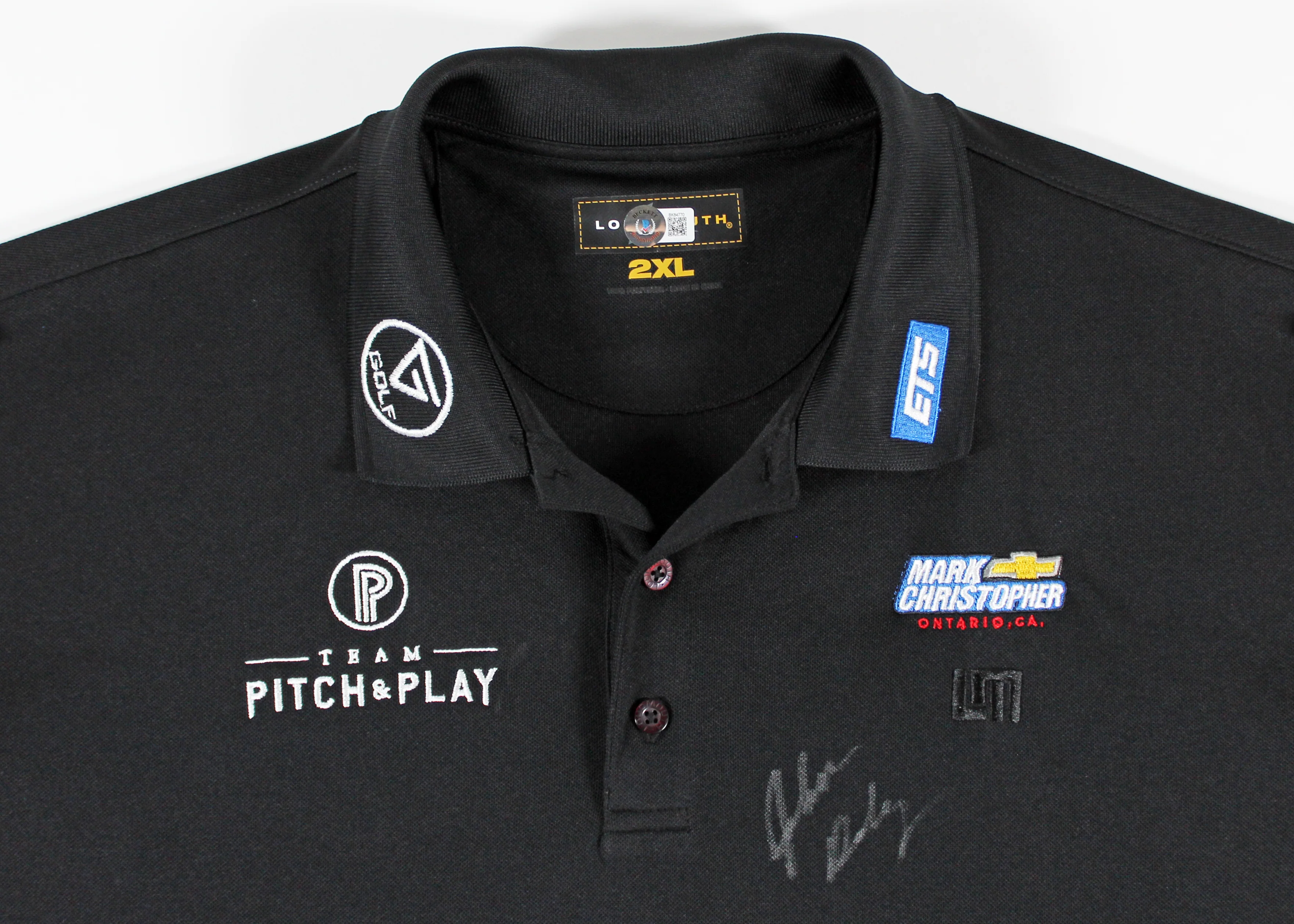 John Daly Authentic Signed Match Worn Black Loudmouth Polo Shirt BAS #BK84770 - Image 3
