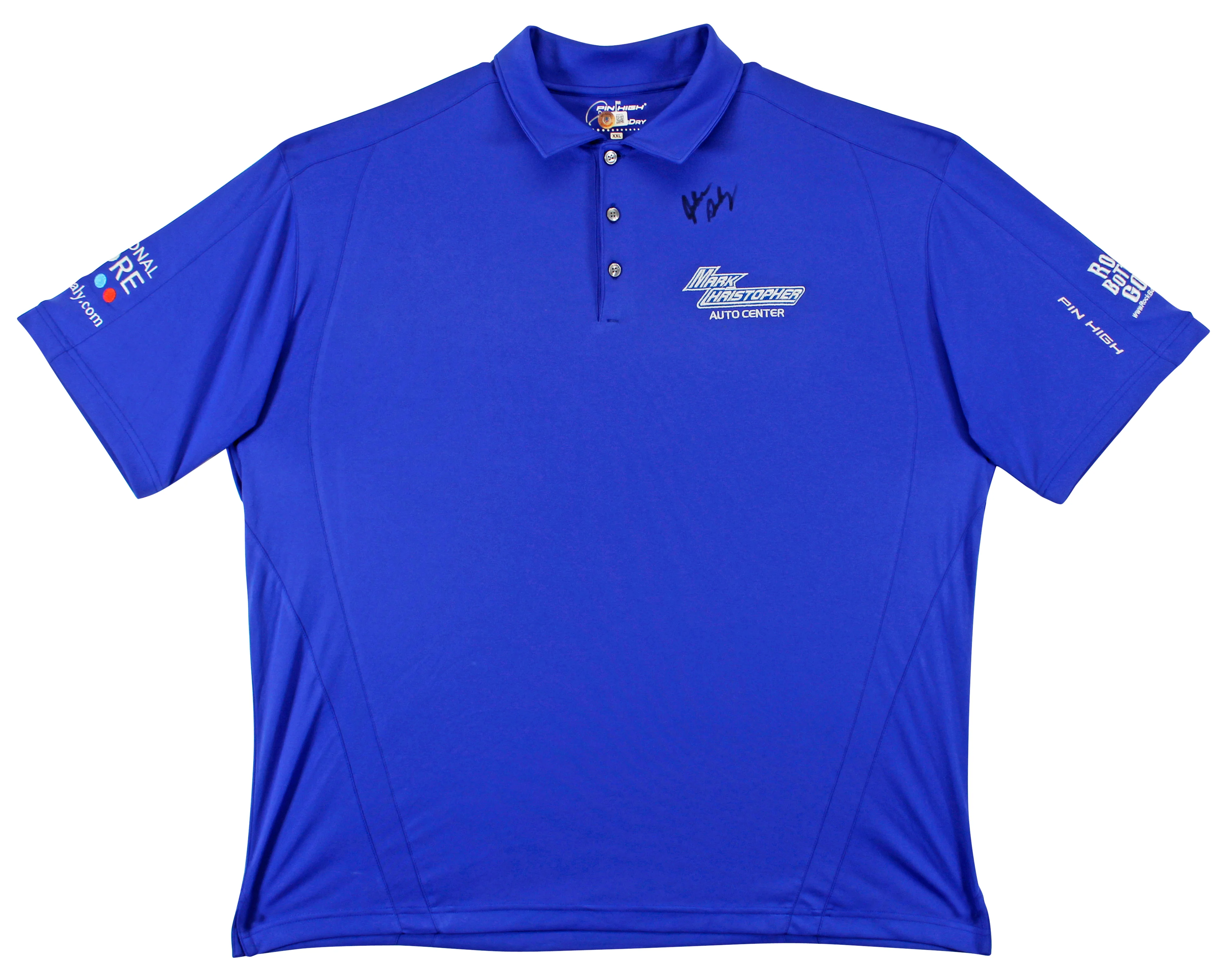 John Daly Authentic Signed Match Worn Blue Pin High Polo Shirt BAS #BK84734 - Image 2