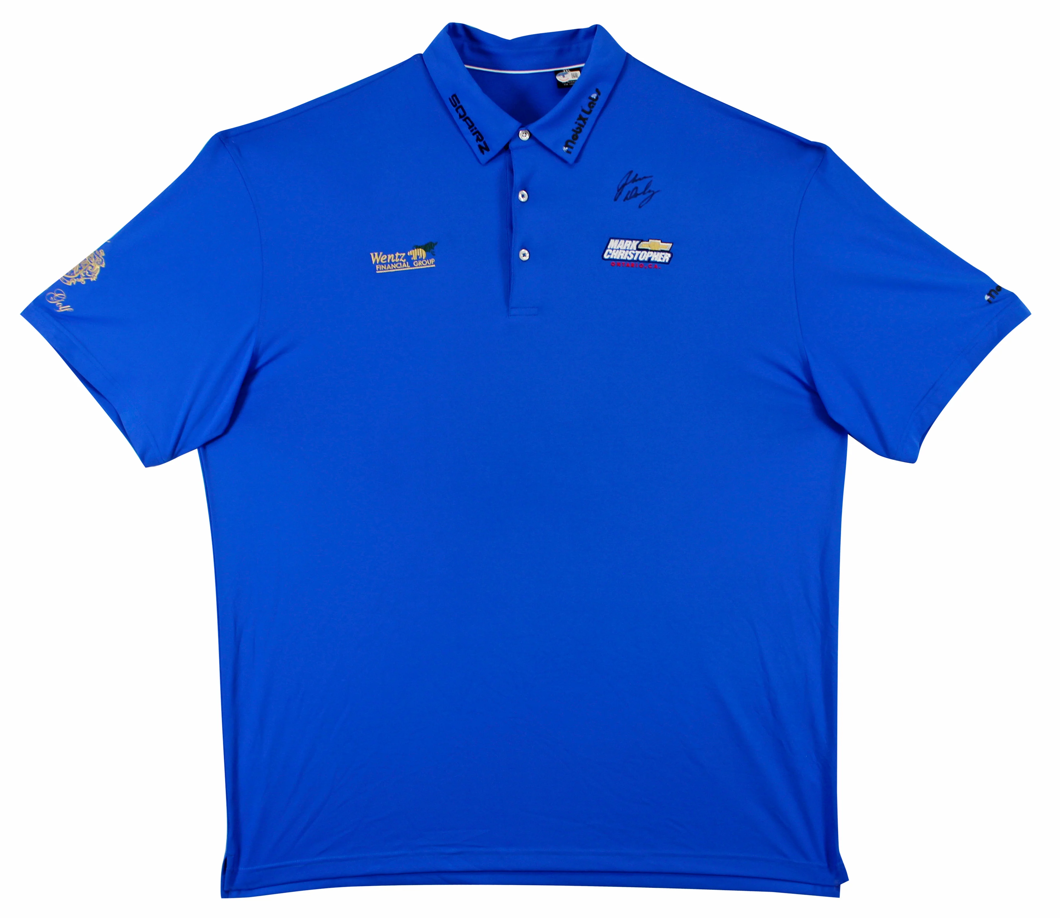 John Daly Authentic Signed Match Worn Blue Polo Shirt BAS #BK84738 - Image 2