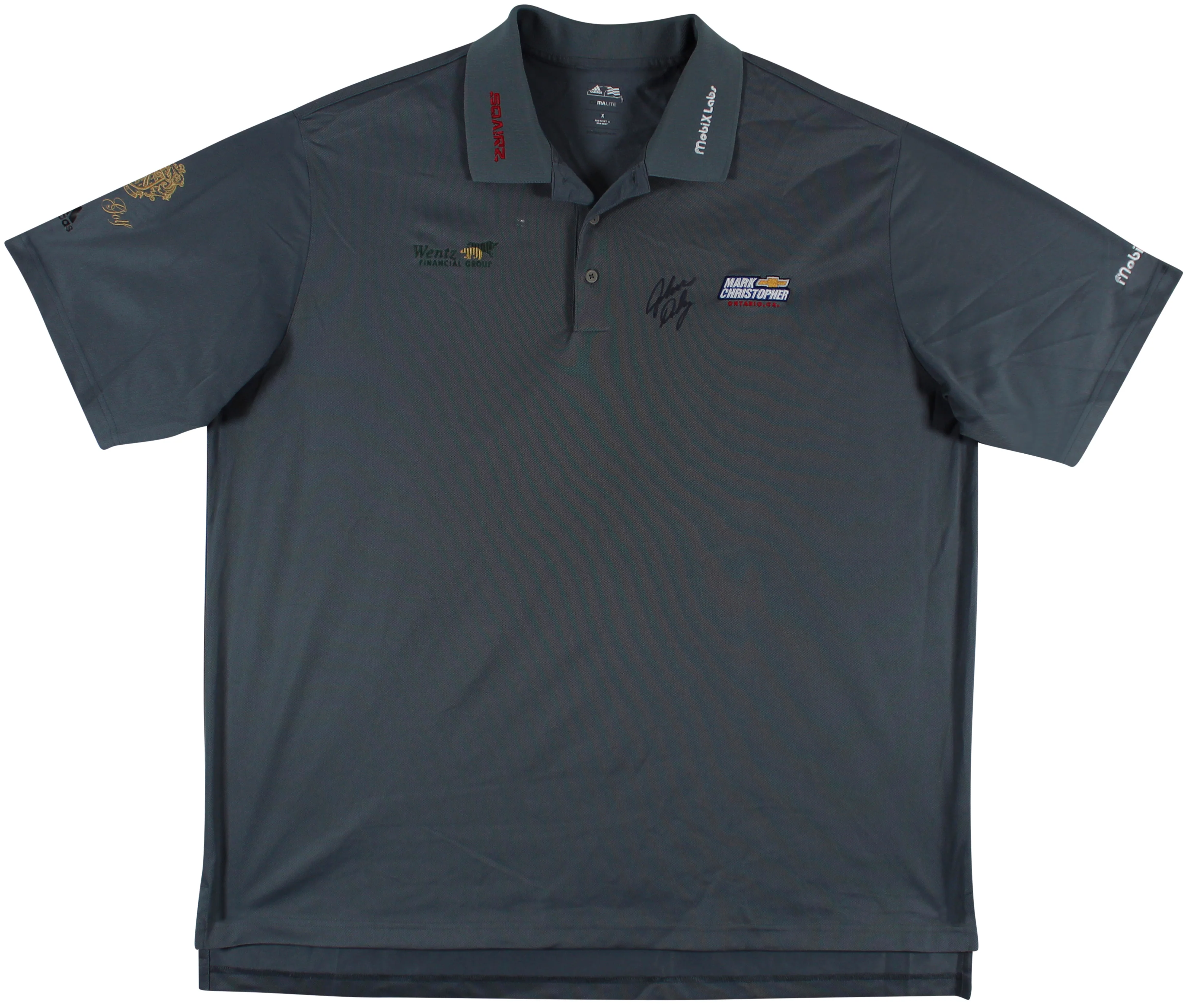 John Daly Authentic Signed Match Worn Gray Adidas Polo Shirt BAS #BH00372 - Image 2