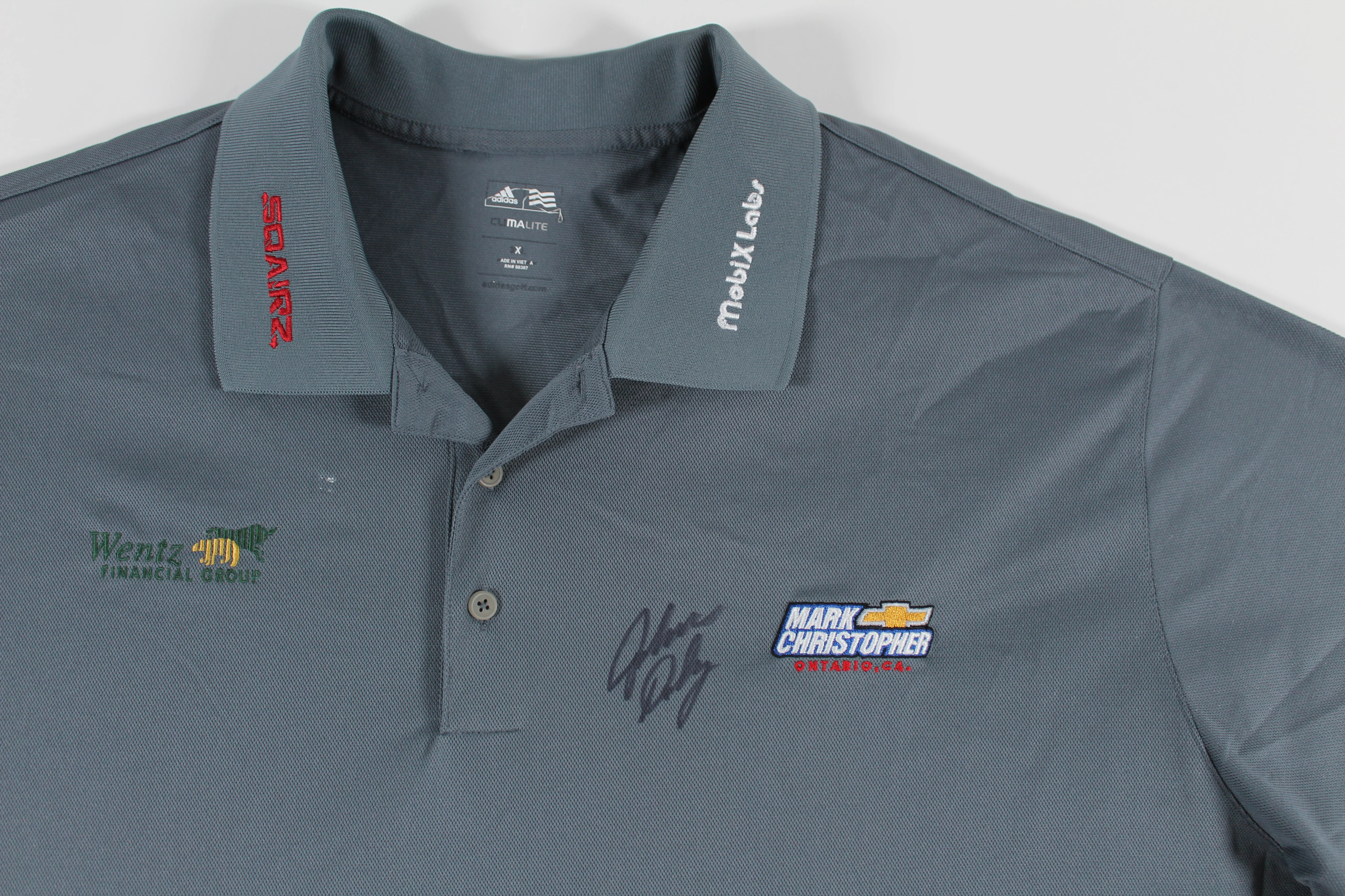 John Daly Authentic Signed Match Worn Gray Adidas Polo Shirt BAS #BH00372 - Image 3