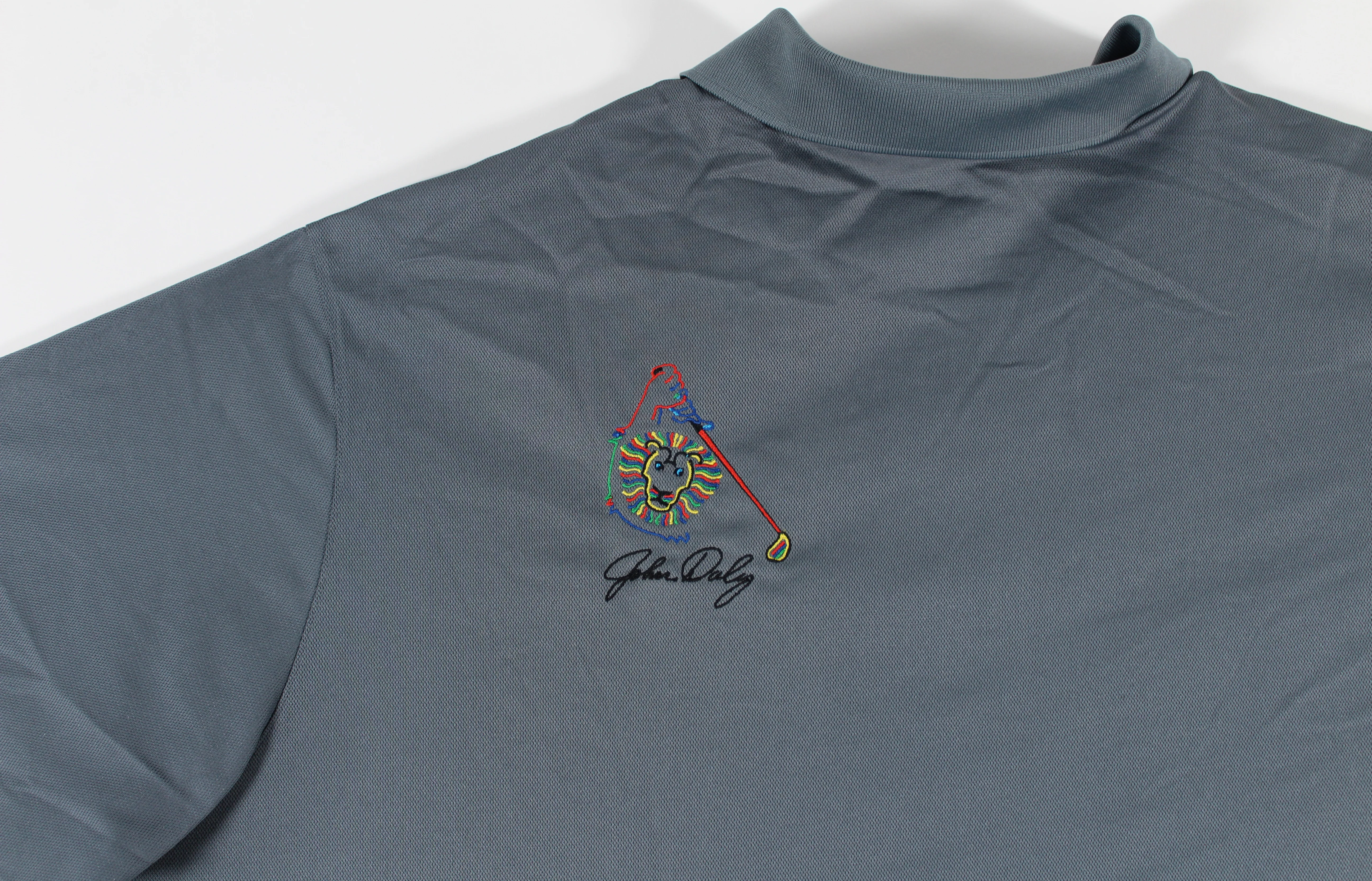 John Daly Authentic Signed Match Worn Gray Adidas Polo Shirt BAS #BH00372 - Image 5
