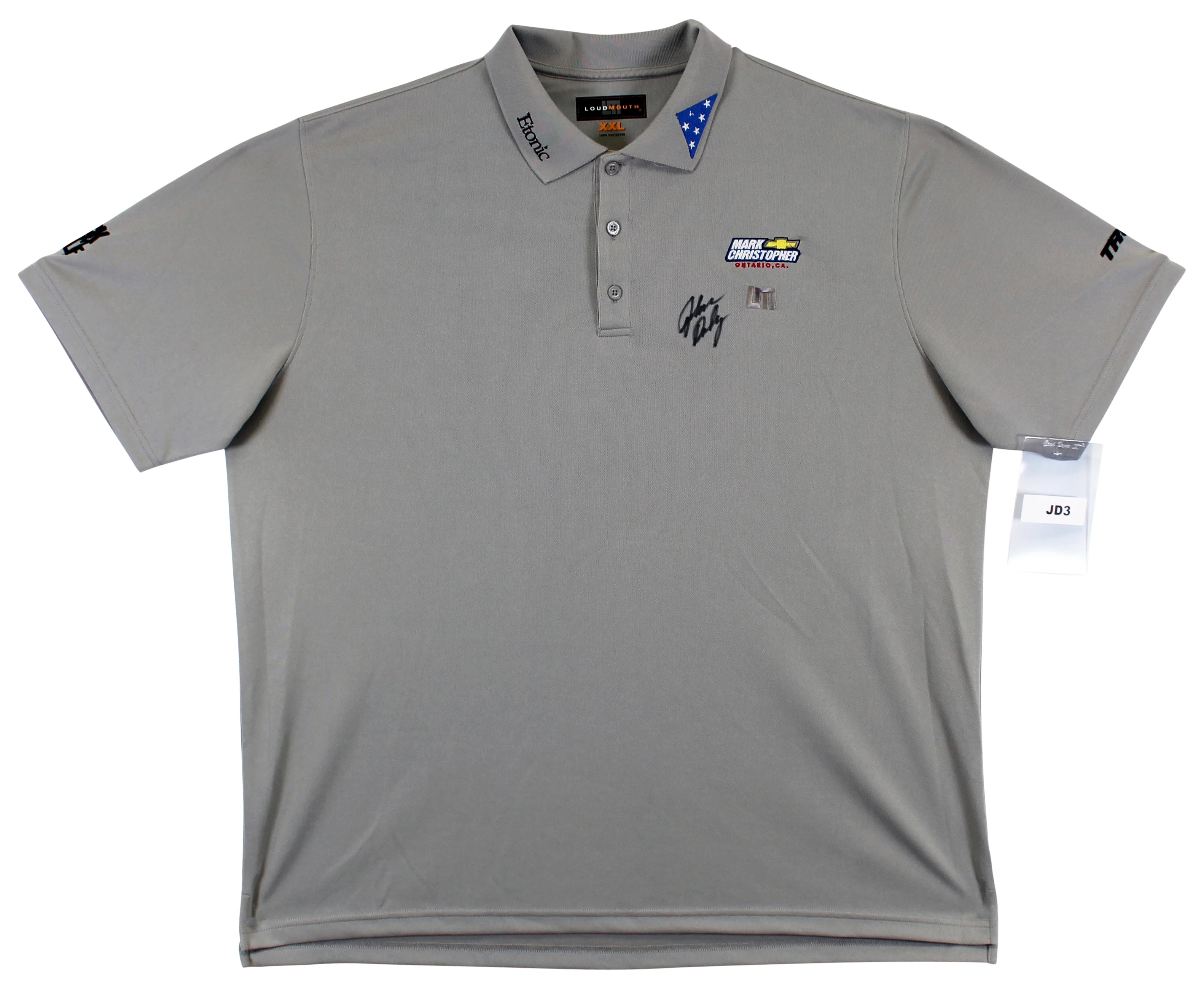 John Daly Authentic Signed Match Worn Gray Loudmouth Polo Shirt BAS #BH00338 - Image 2