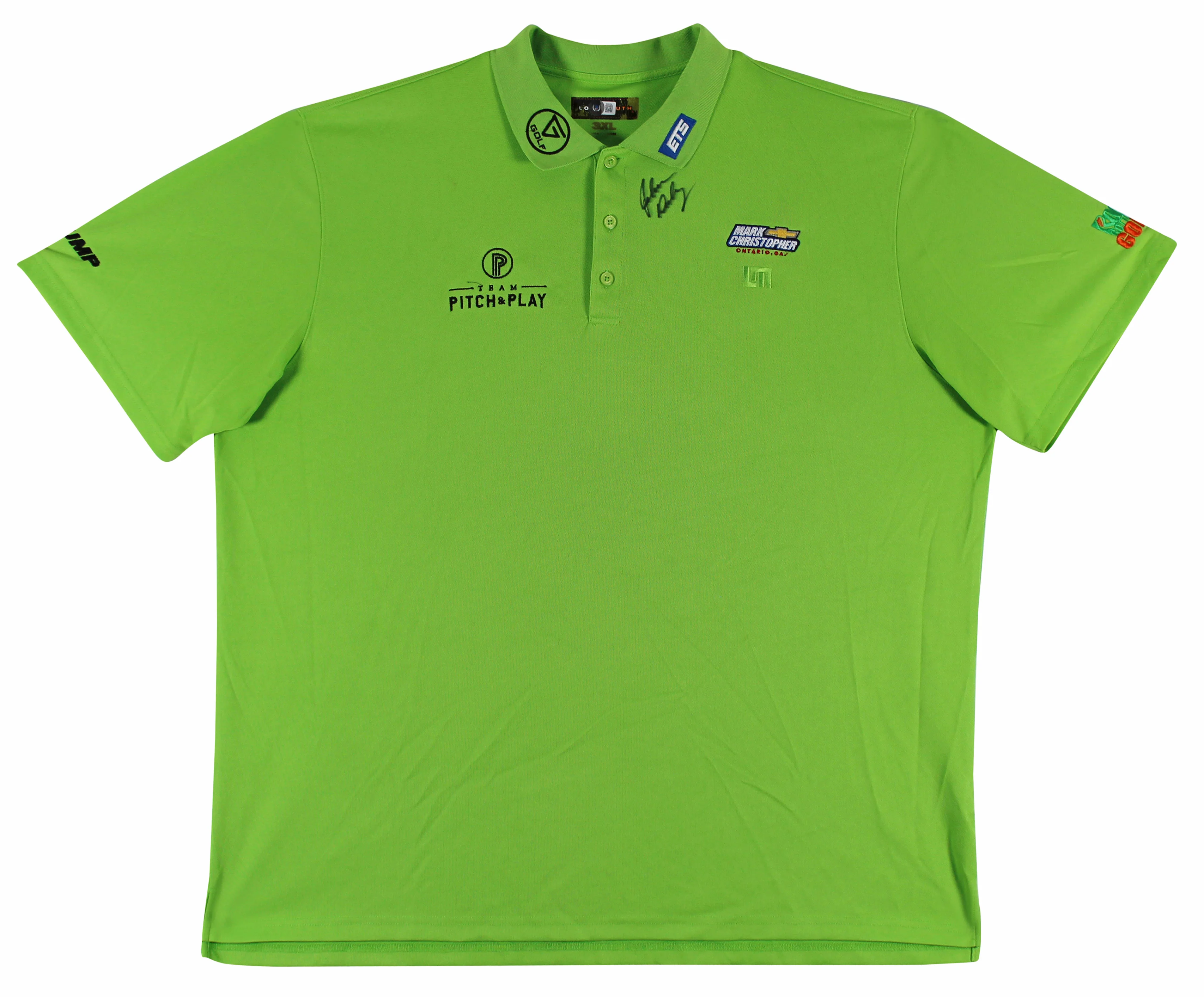John Daly Authentic Signed Match Worn Green Loudmouth Polo Shirt BAS #BK84764 - Image 2