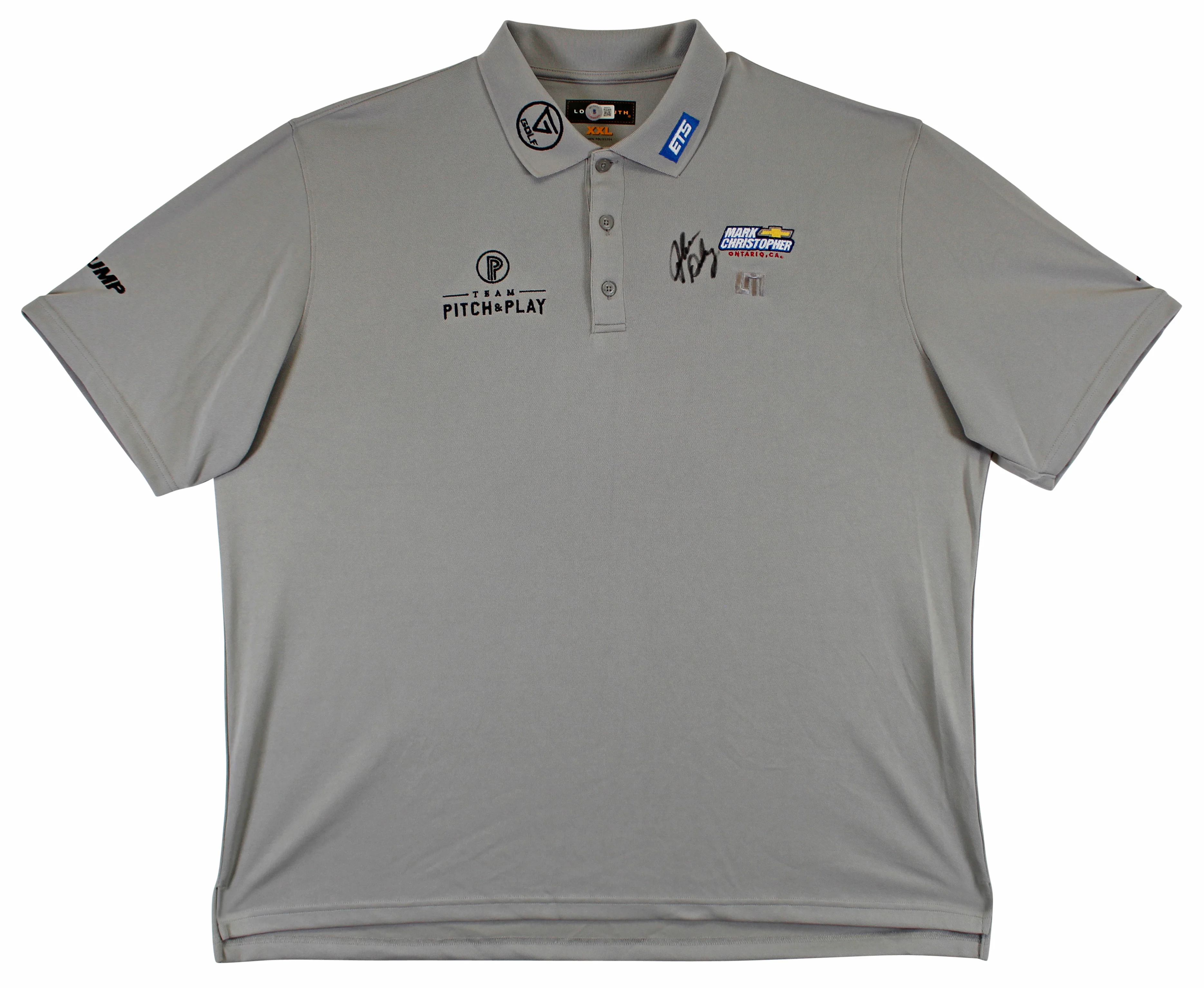 John Daly Authentic Signed Match Worn Grey Loudmouth Polo Shirt BAS #BK84751 - Image 2