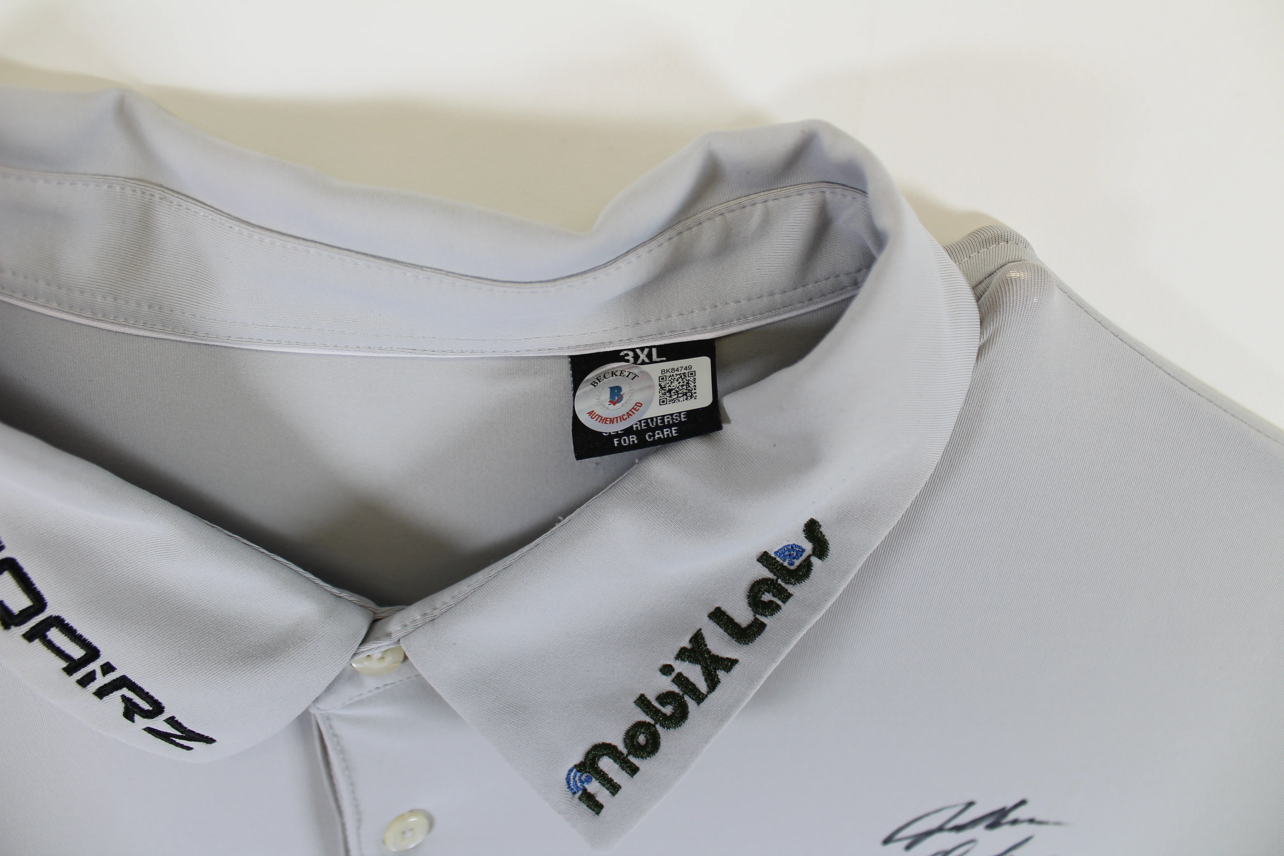 John Daly Authentic Signed Match Worn Grey Polo Shirt BAS #BK84749 - Image 7