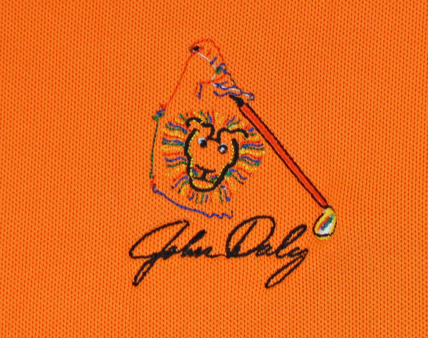 John Daly Authentic Signed Match Worn Orange Loudmouth Polo Shirt BAS #BK84780 - Image 5