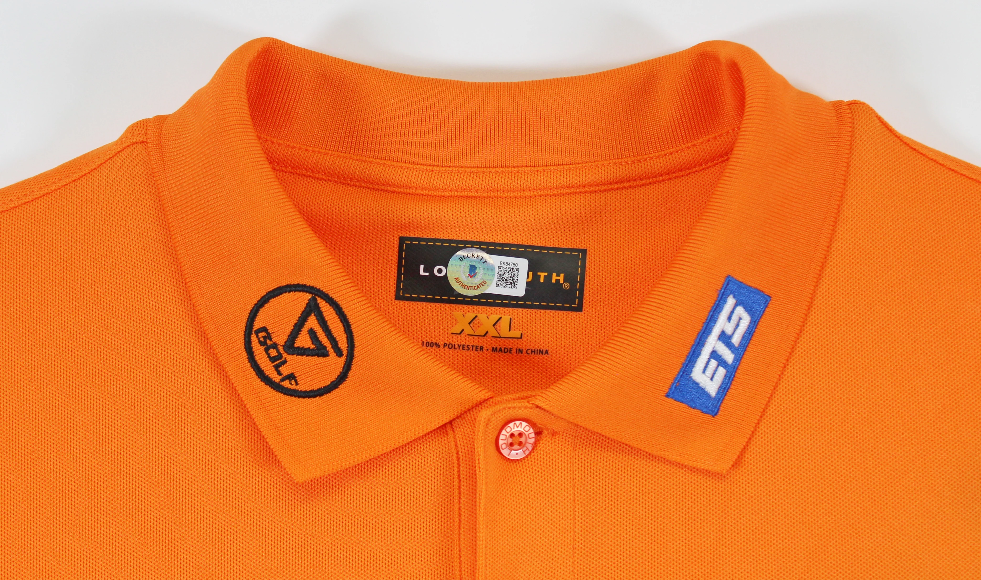 John Daly Authentic Signed Match Worn Orange Loudmouth Polo Shirt BAS #BK84780 - Image 8