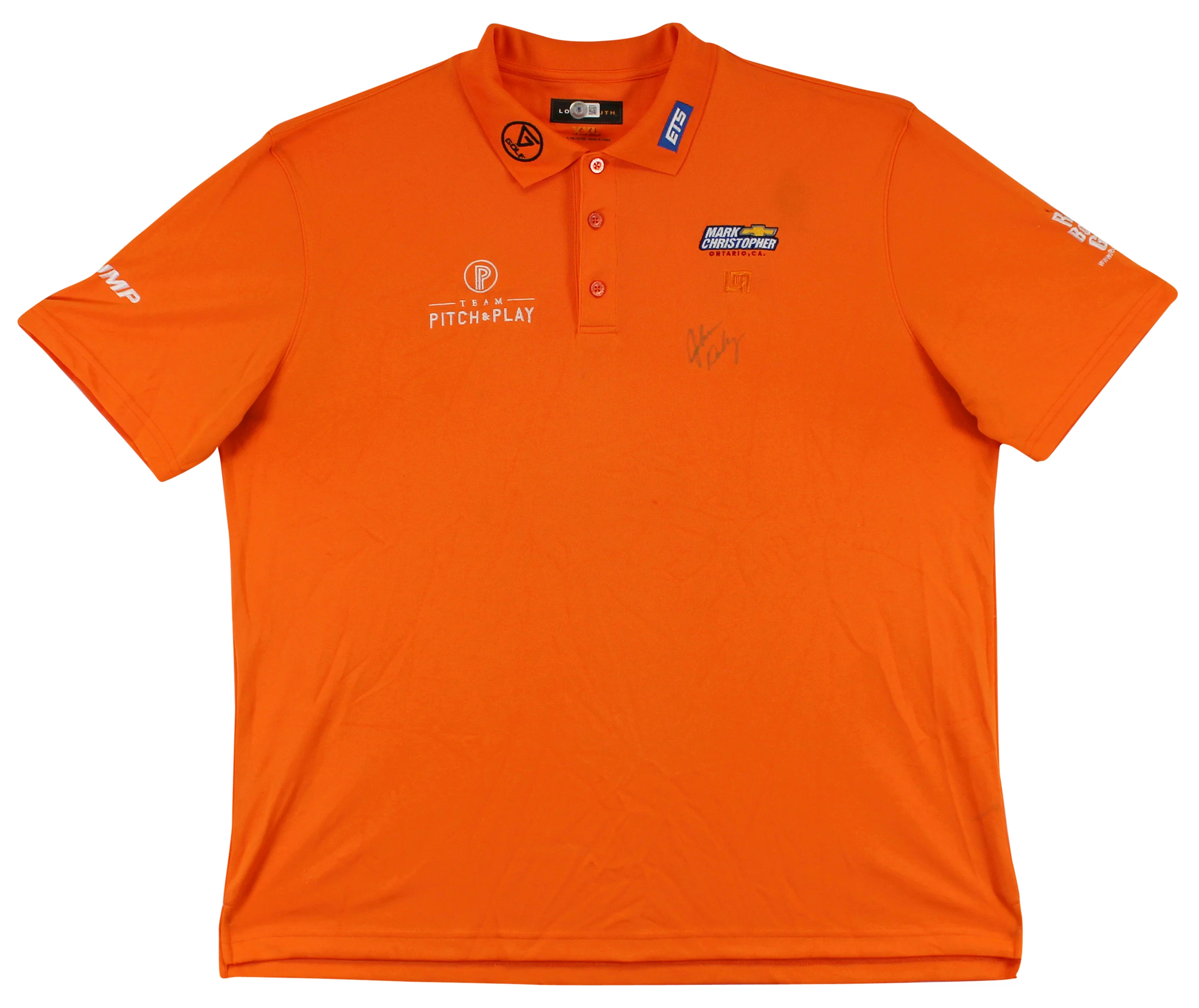 John Daly Authentic Signed Match Worn Orange Loudmouth Polo Shirt BAS #BK84781 - Image 2