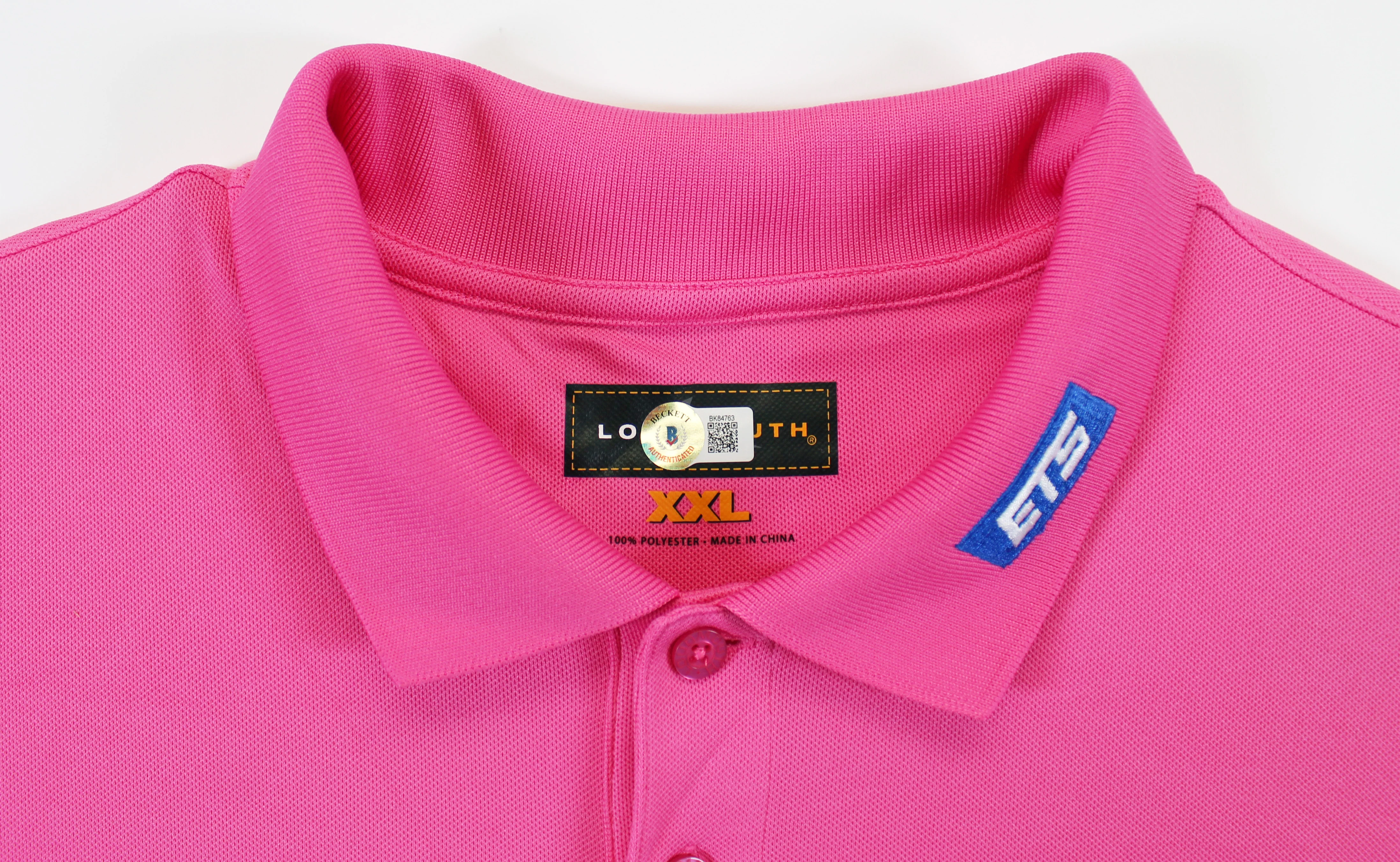 John Daly Authentic Signed Match Worn Pink Loudmouth Polo Shirt BAS #BK84763 - Image 5
