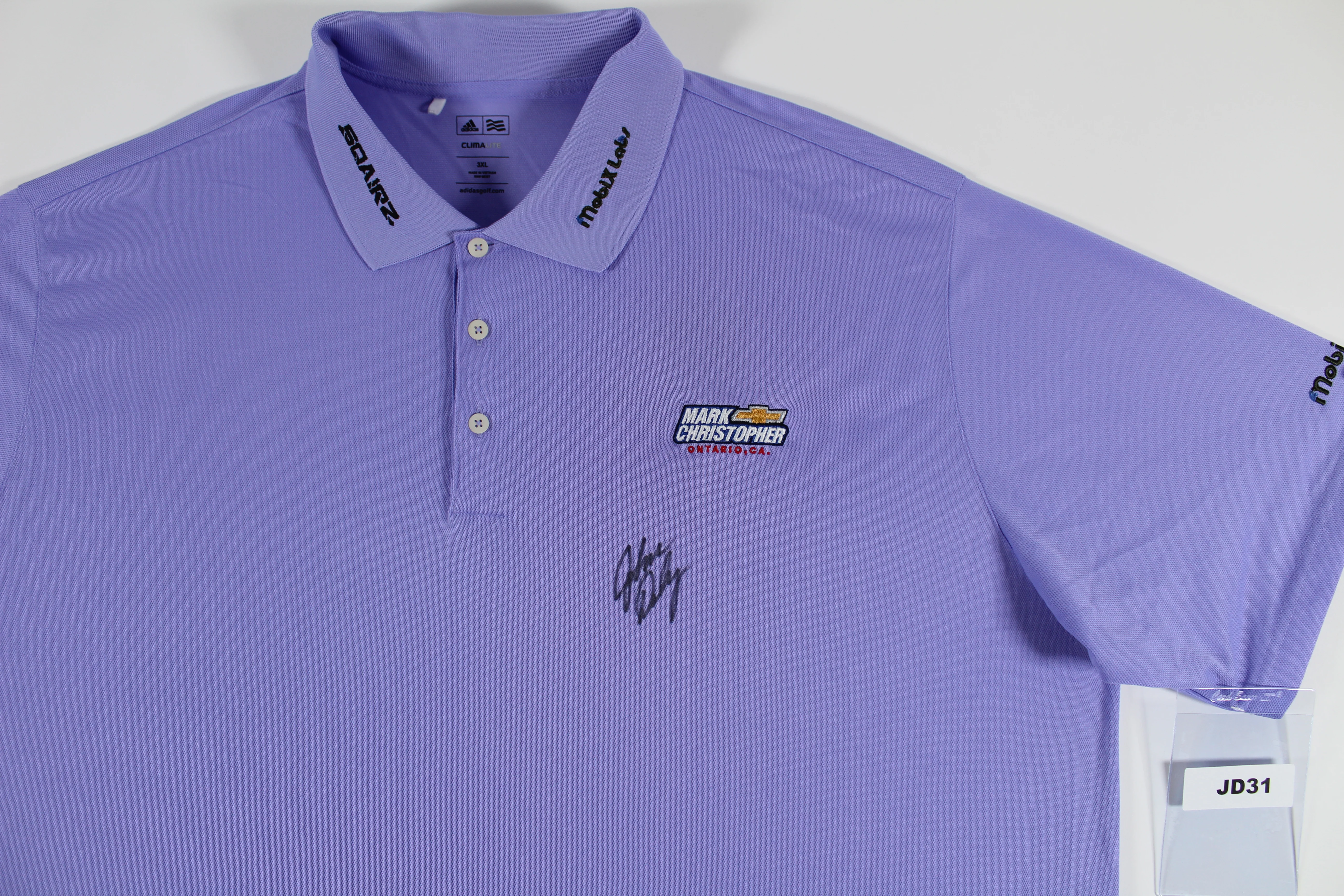 John Daly Authentic Signed Match Worn Purple Adidas Polo Shirt BAS #BH00362 - Image 3