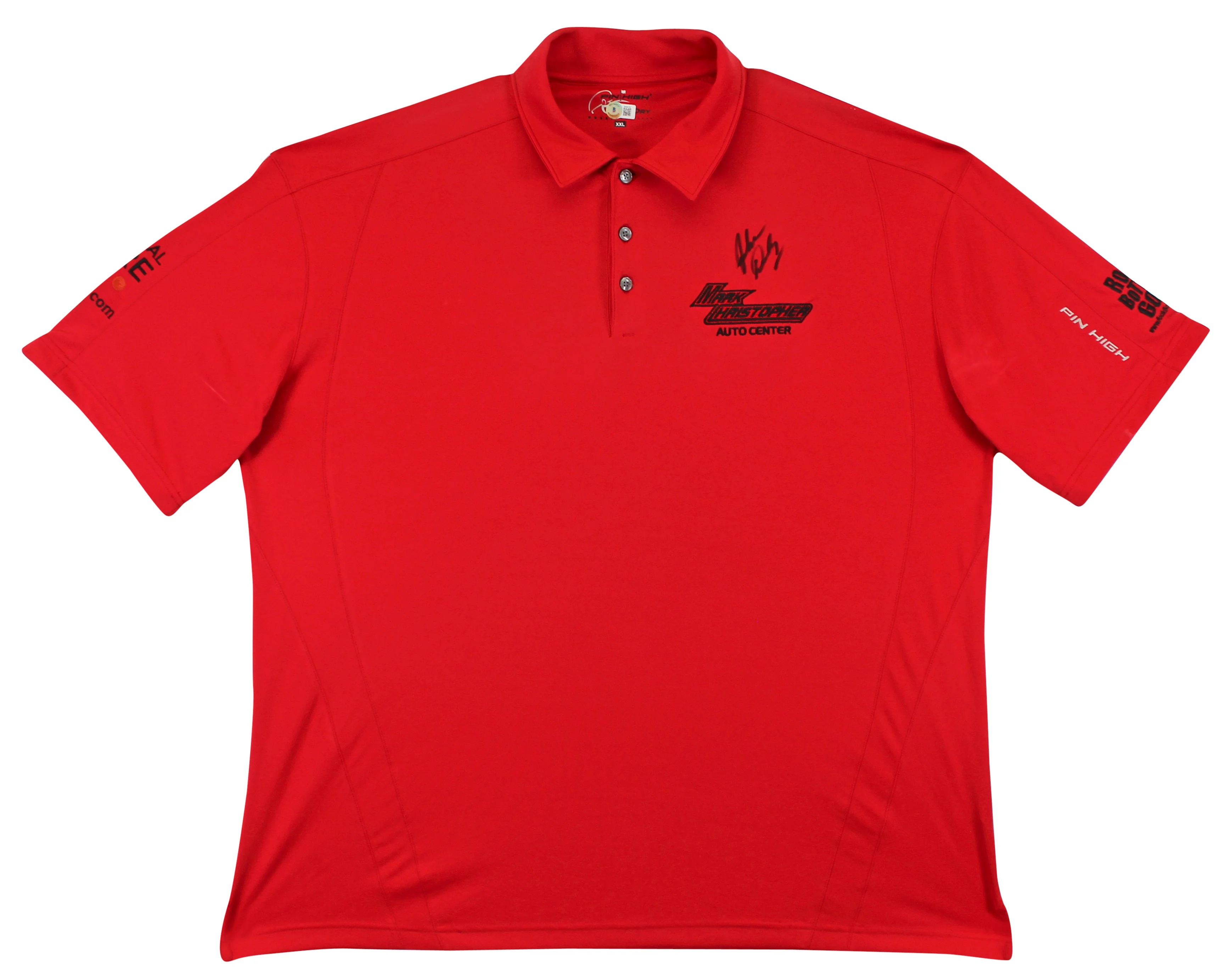 John Daly Authentic Signed Match Worn Red Pin High Polo Shirt BAS #BK84732JD133 - Image 2