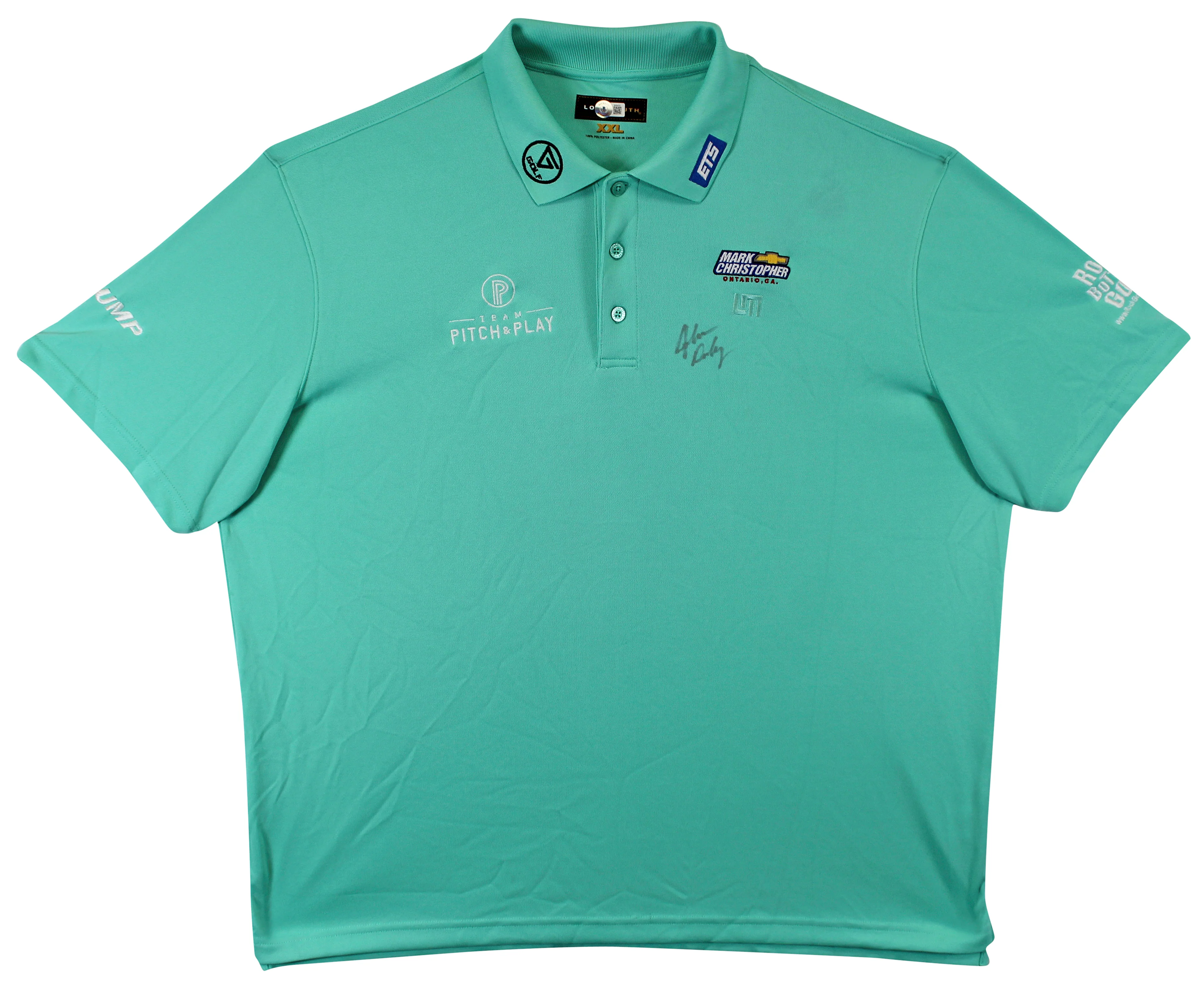 John Daly Authentic Signed Match Worn Teal Loudmouth Polo Shirt BAS #BK84757 - Image 2