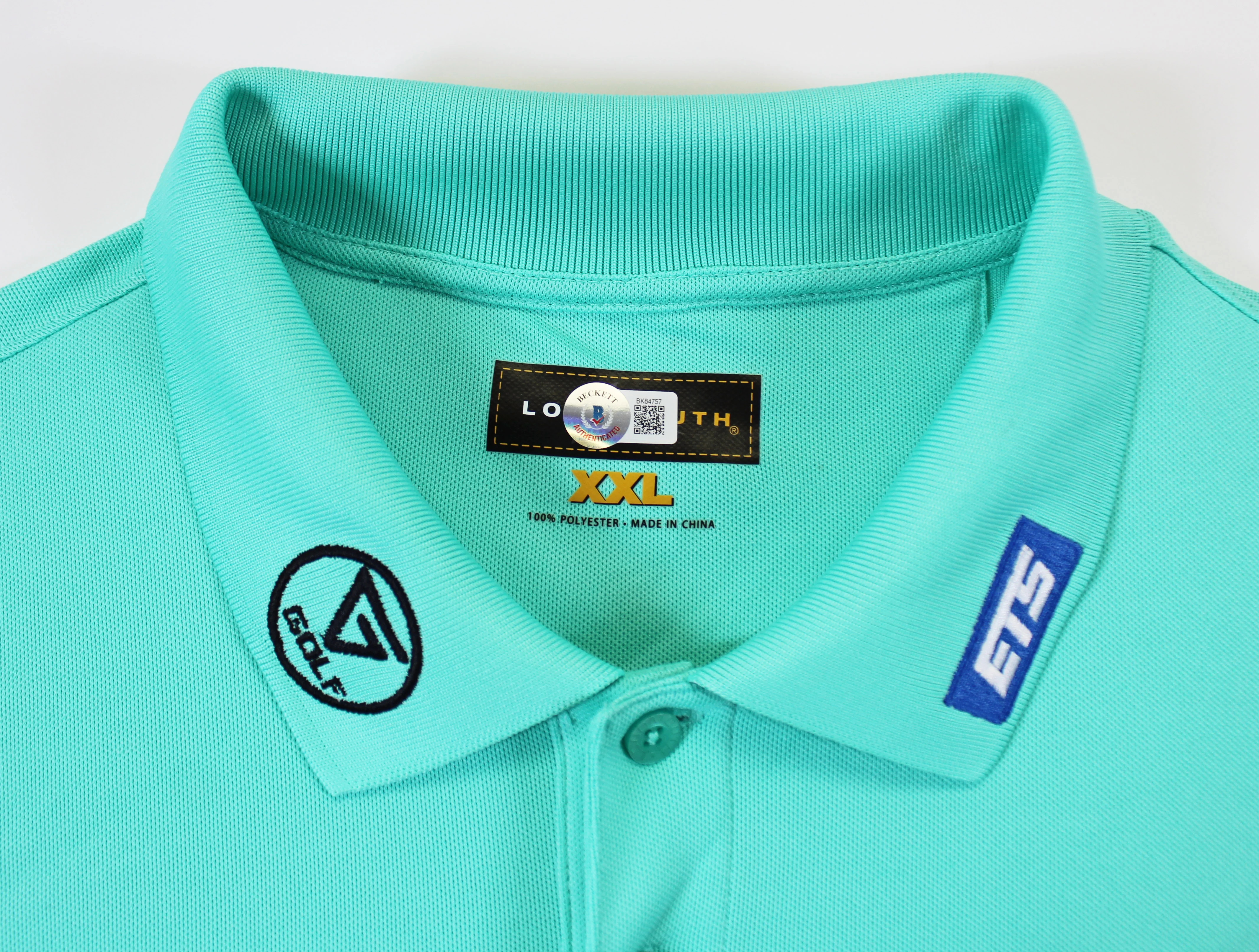 John Daly Authentic Signed Match Worn Teal Loudmouth Polo Shirt BAS #BK84757 - Image 8