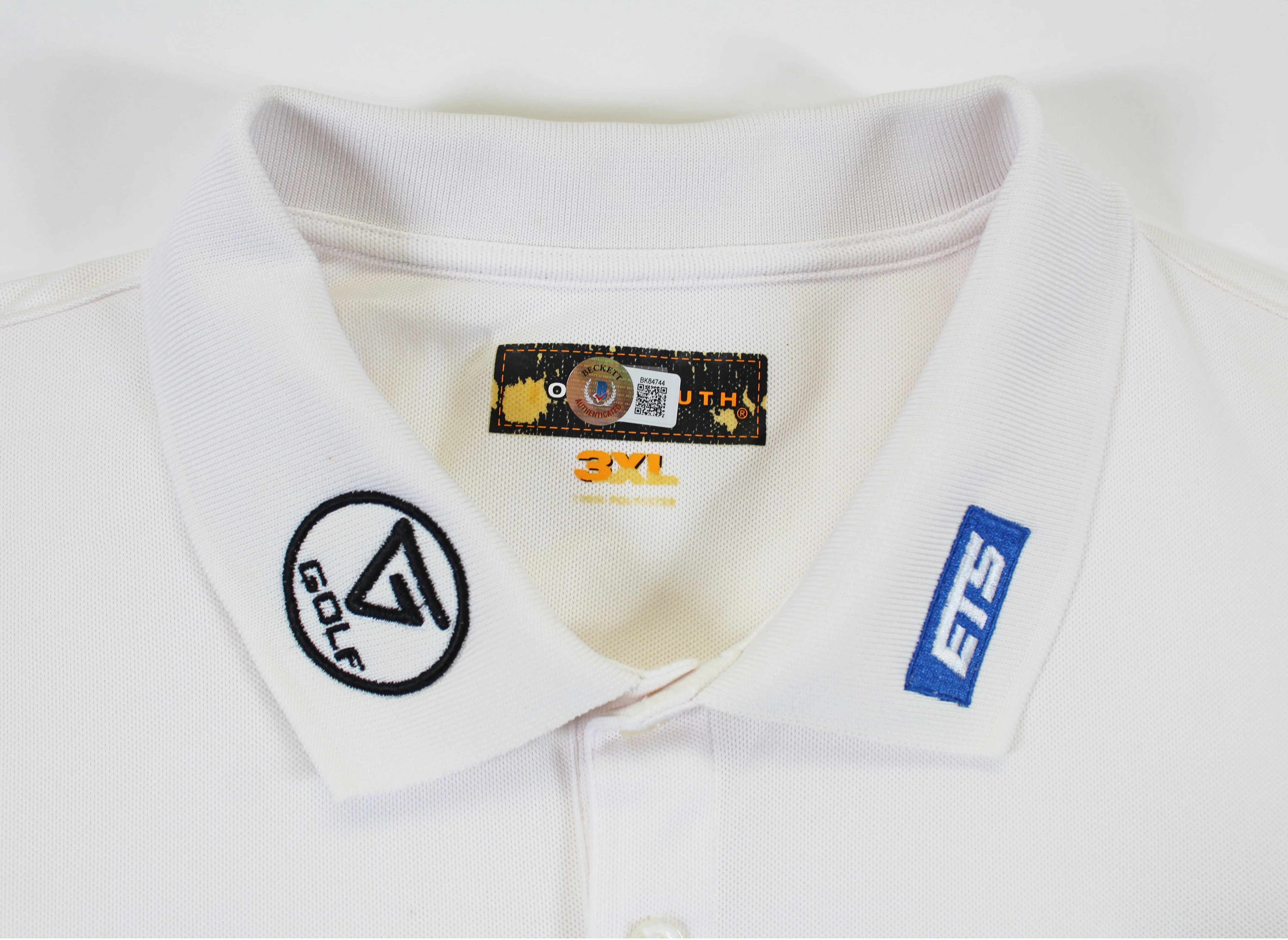 John Daly Authentic Signed Match Worn White Loudmouth Polo Shirt BAS #BK84744 - Image 6
