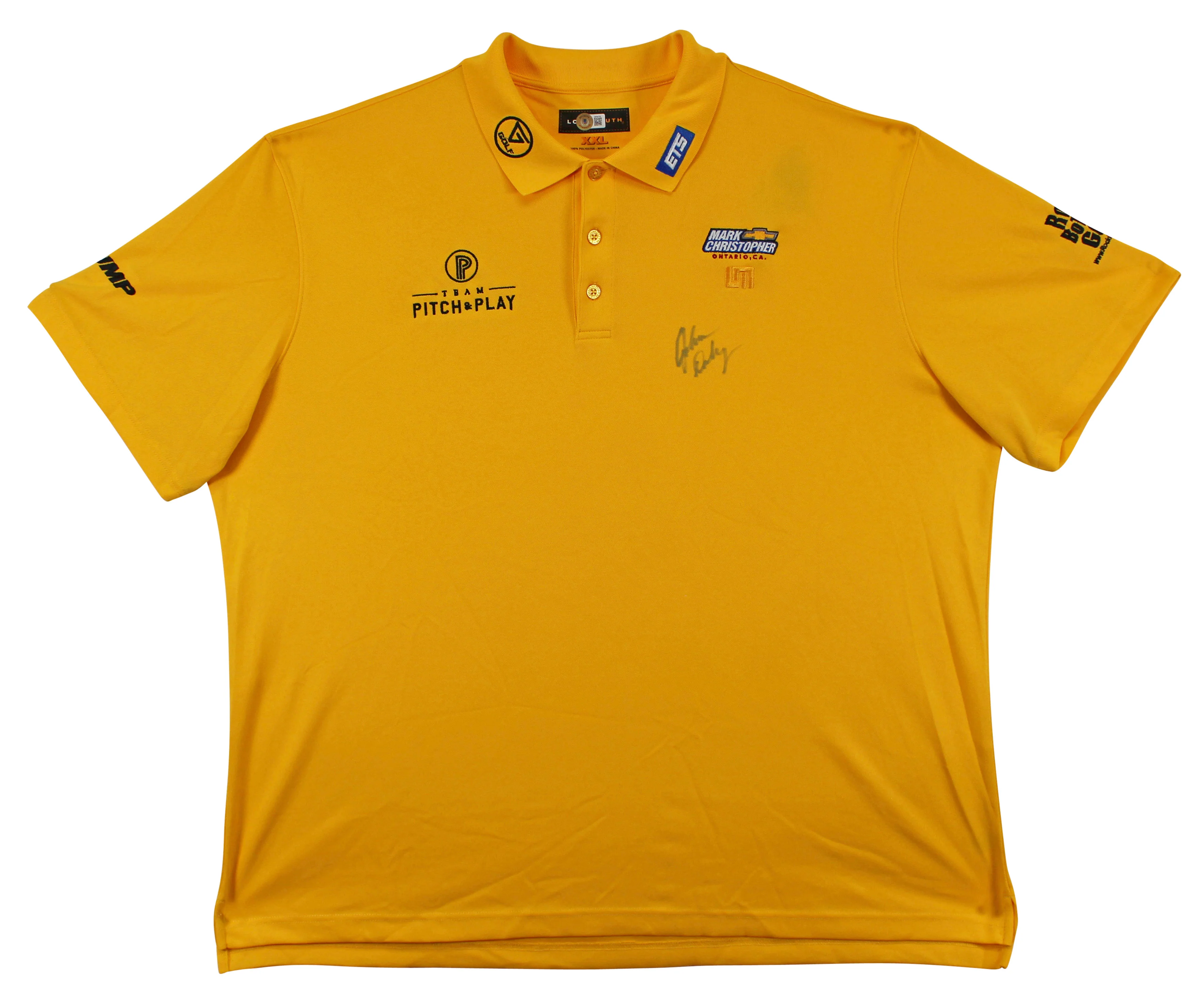 John Daly Authentic Signed Match Worn Yellow Polo Shirt BAS #BK84755 - Image 2