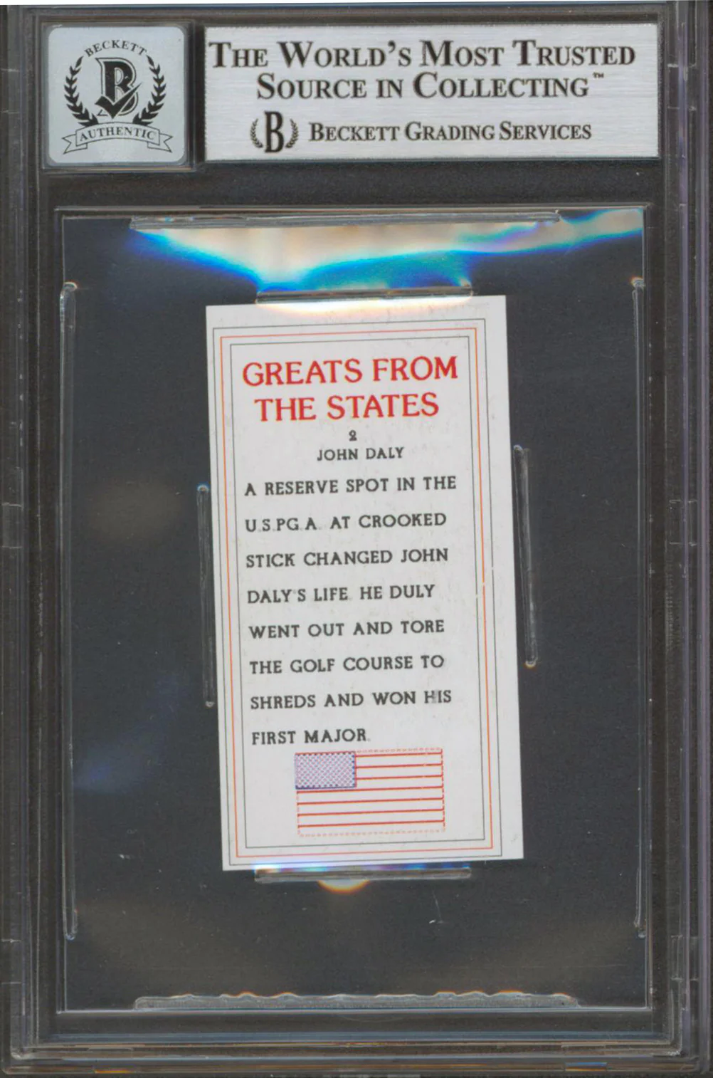 John Daly Signed 1994 Greats From The States #2 Card Auto 10! BAS Slabbed - Image 3