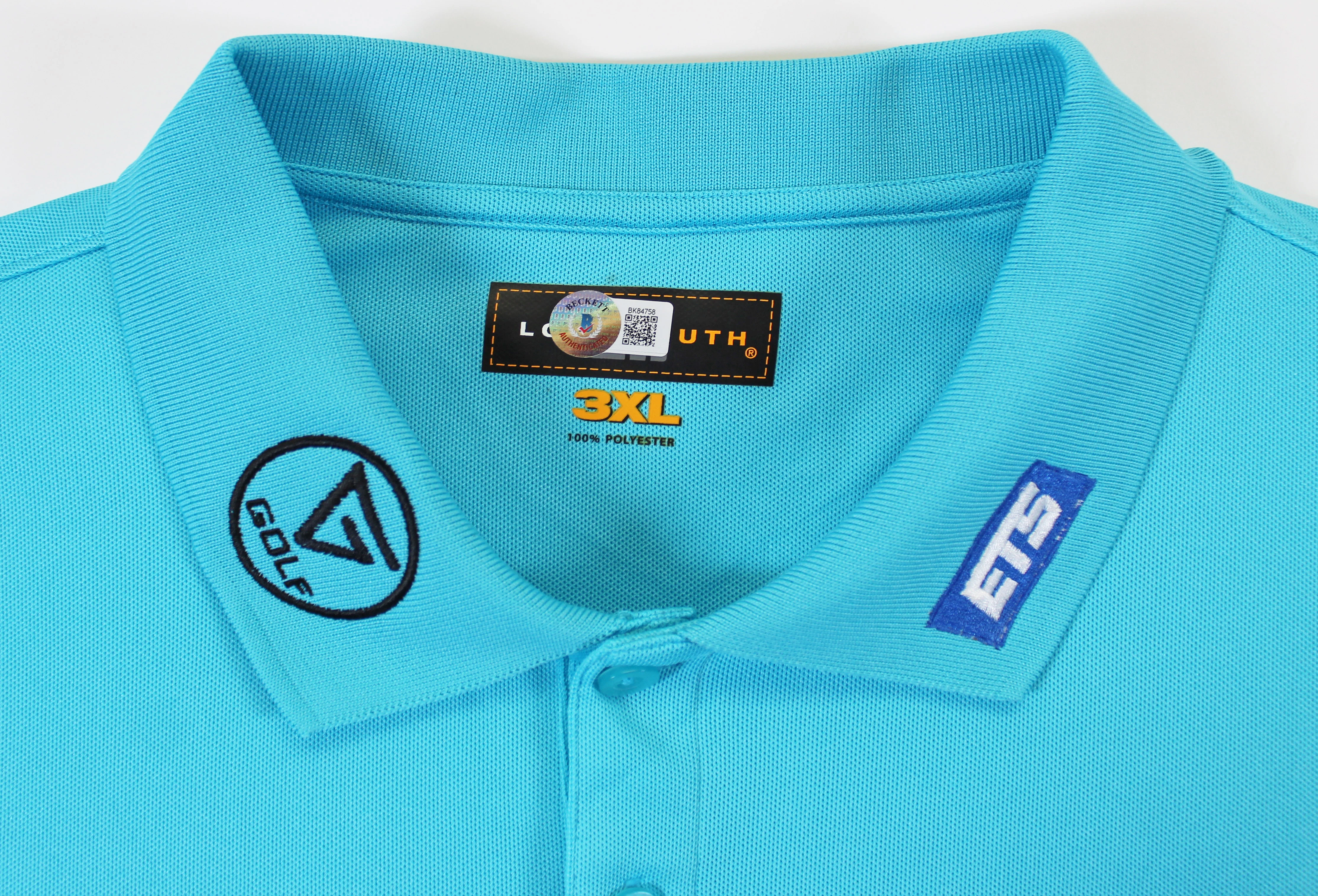 John Daly Signed Match Worn Baby Blue Loudmouth Polo Shirt BAS #BK84758 - Image 8