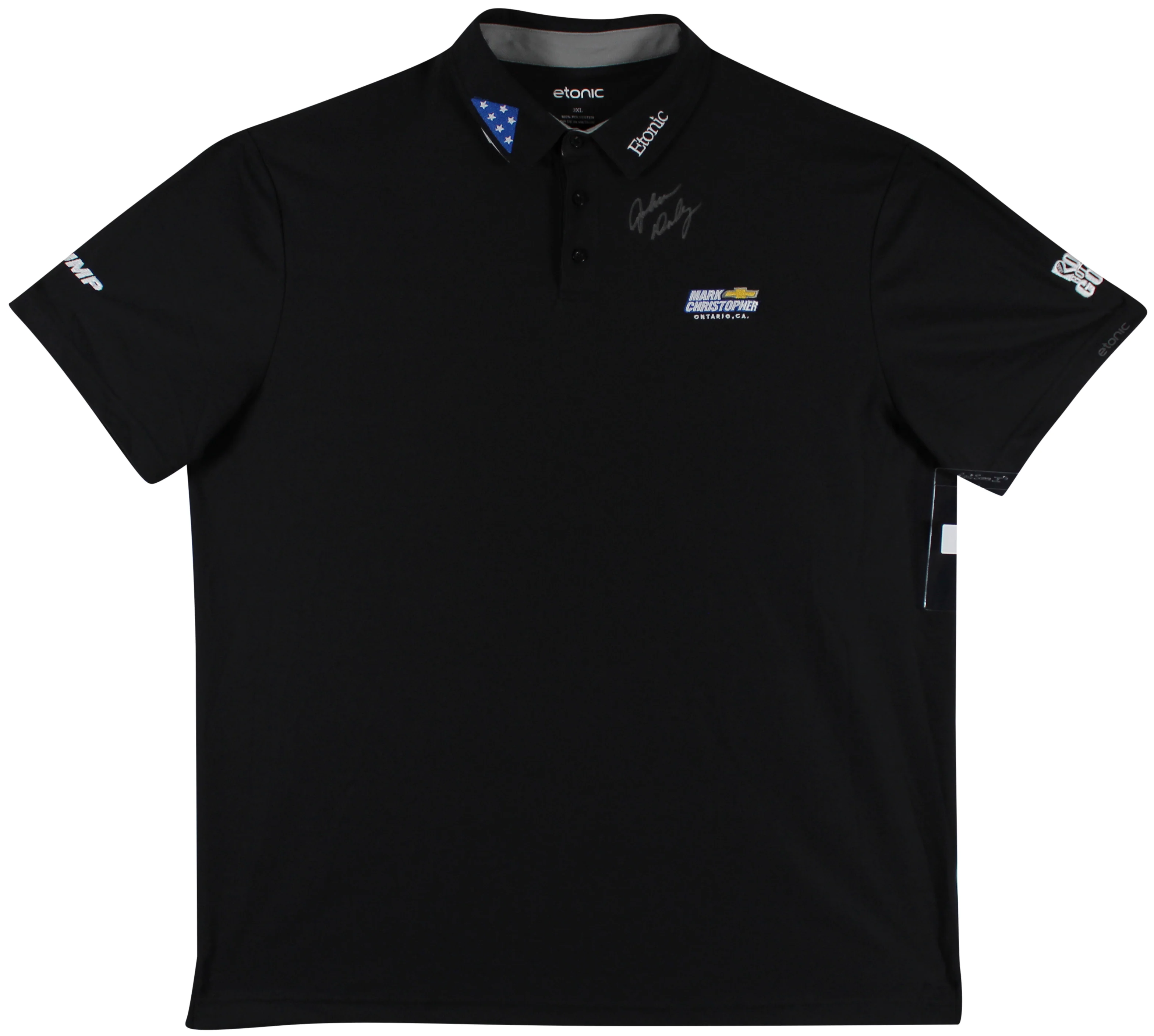 John Daly Signed Match Worn Black Folds Of Honor Etonic Polo Shirt BAS #BH00354 - Image 2
