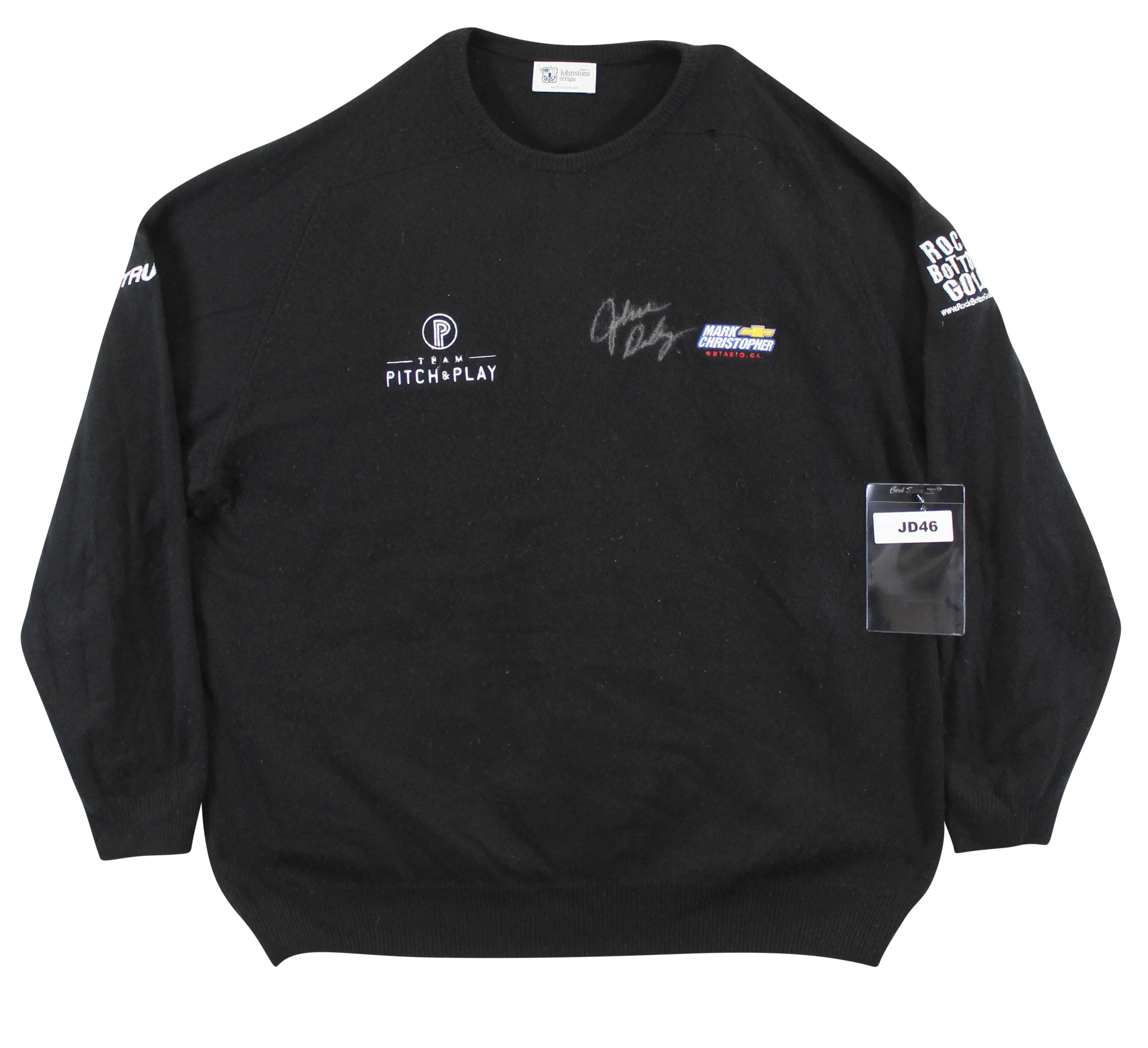 John Daly Signed Match Worn Black Johnstons of Elgin Cashmere Sweater BAS - Image 2