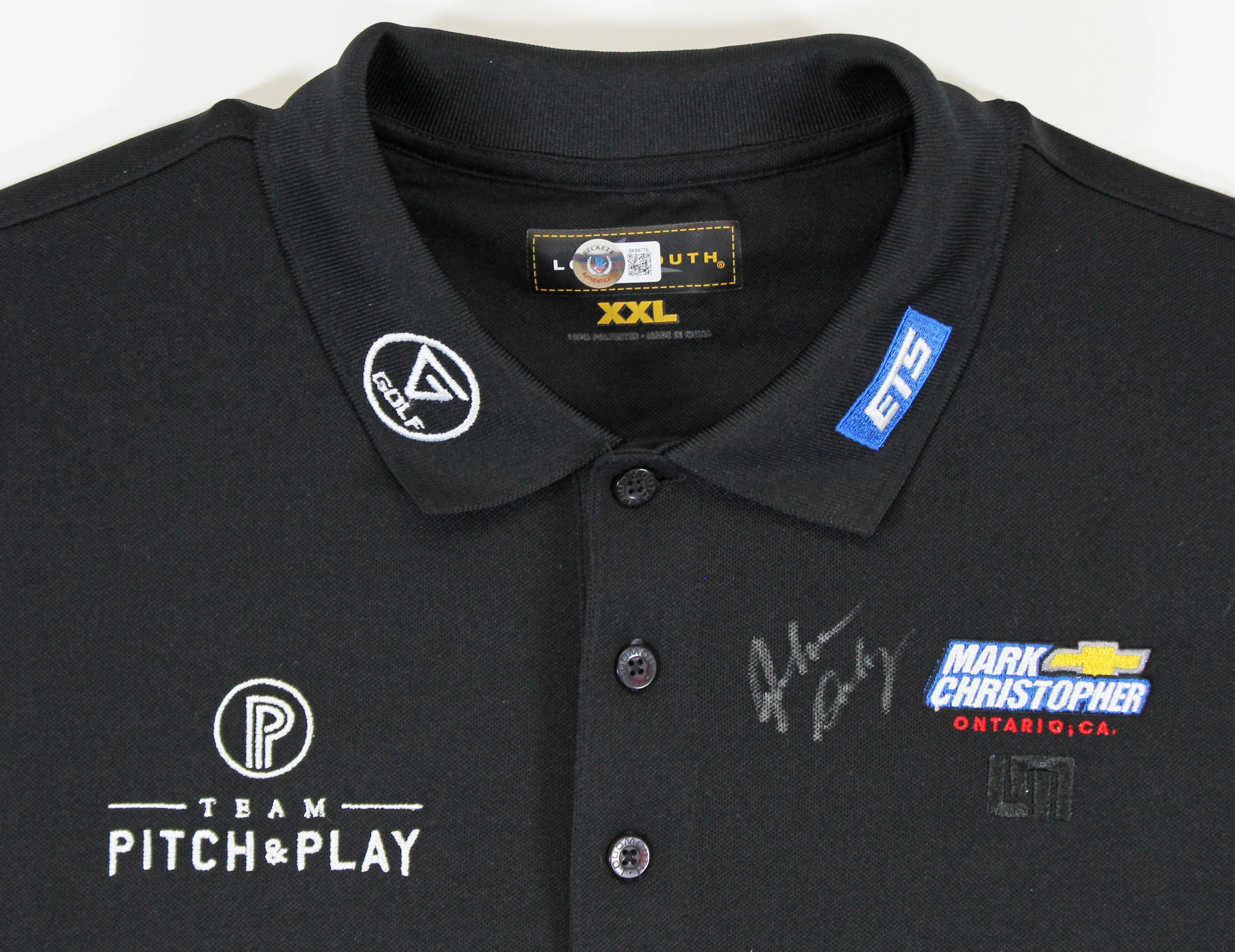 John Daly Signed Match Worn Black Long sleeved Loudmouth Polo Shirt BAS #BK84779 - Image 3