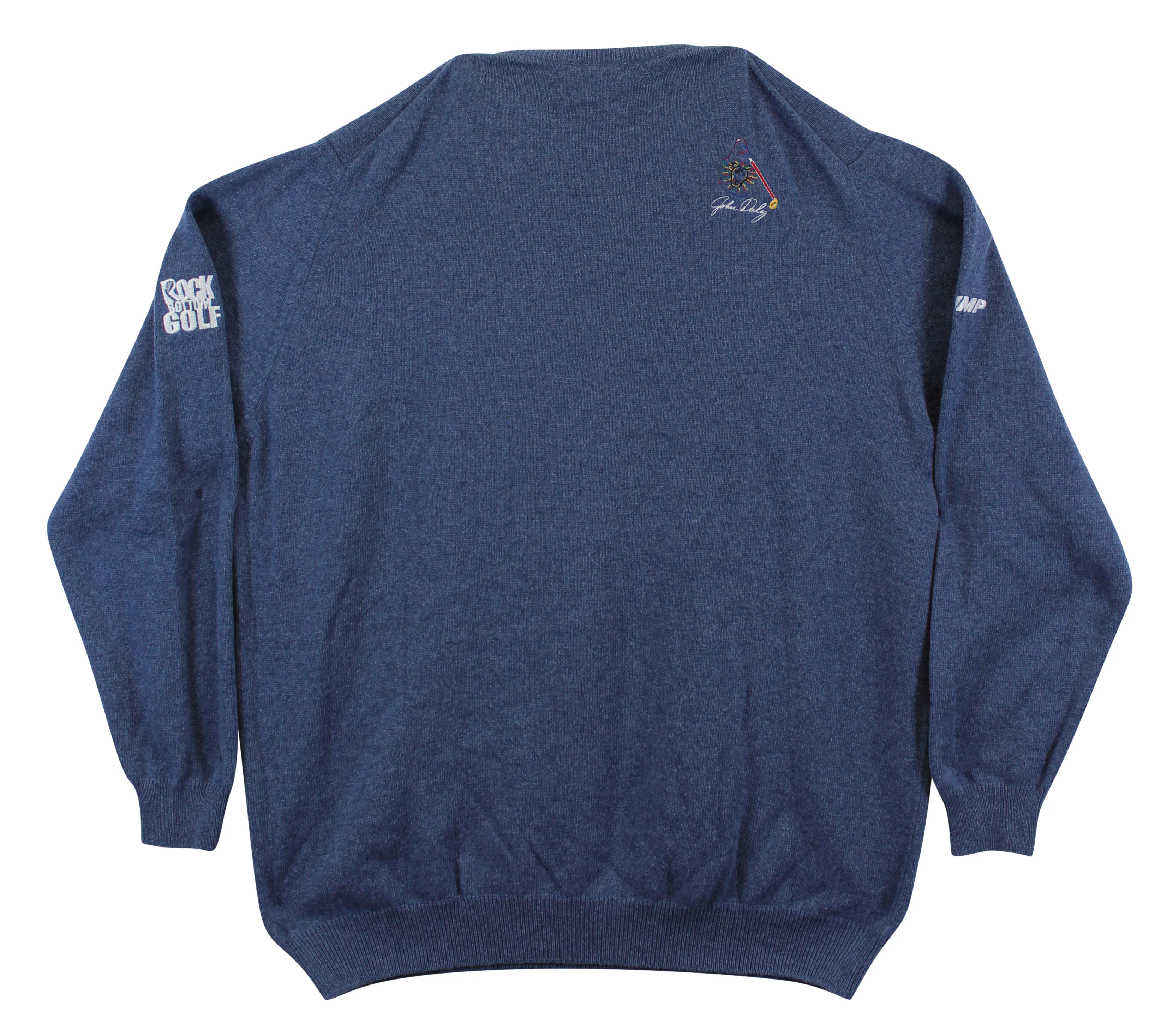John Daly Signed Match Worn Blue Johnstons of Elgin Cashmere Sweater BAS - Image 4