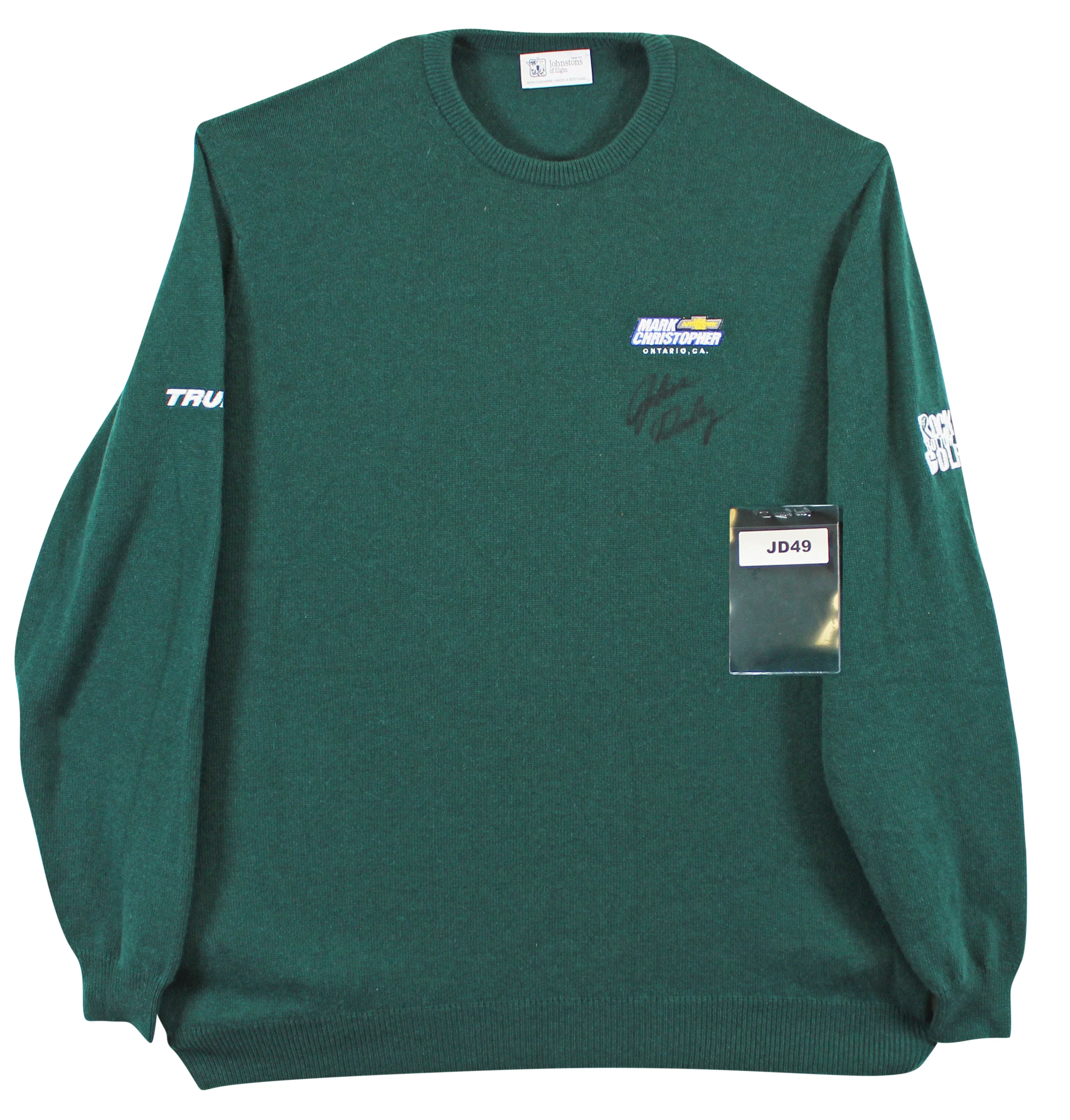 John Daly Signed Match Worn Dark Green Johnstons of Elgin Cashmere Sweater BAS - Image 2