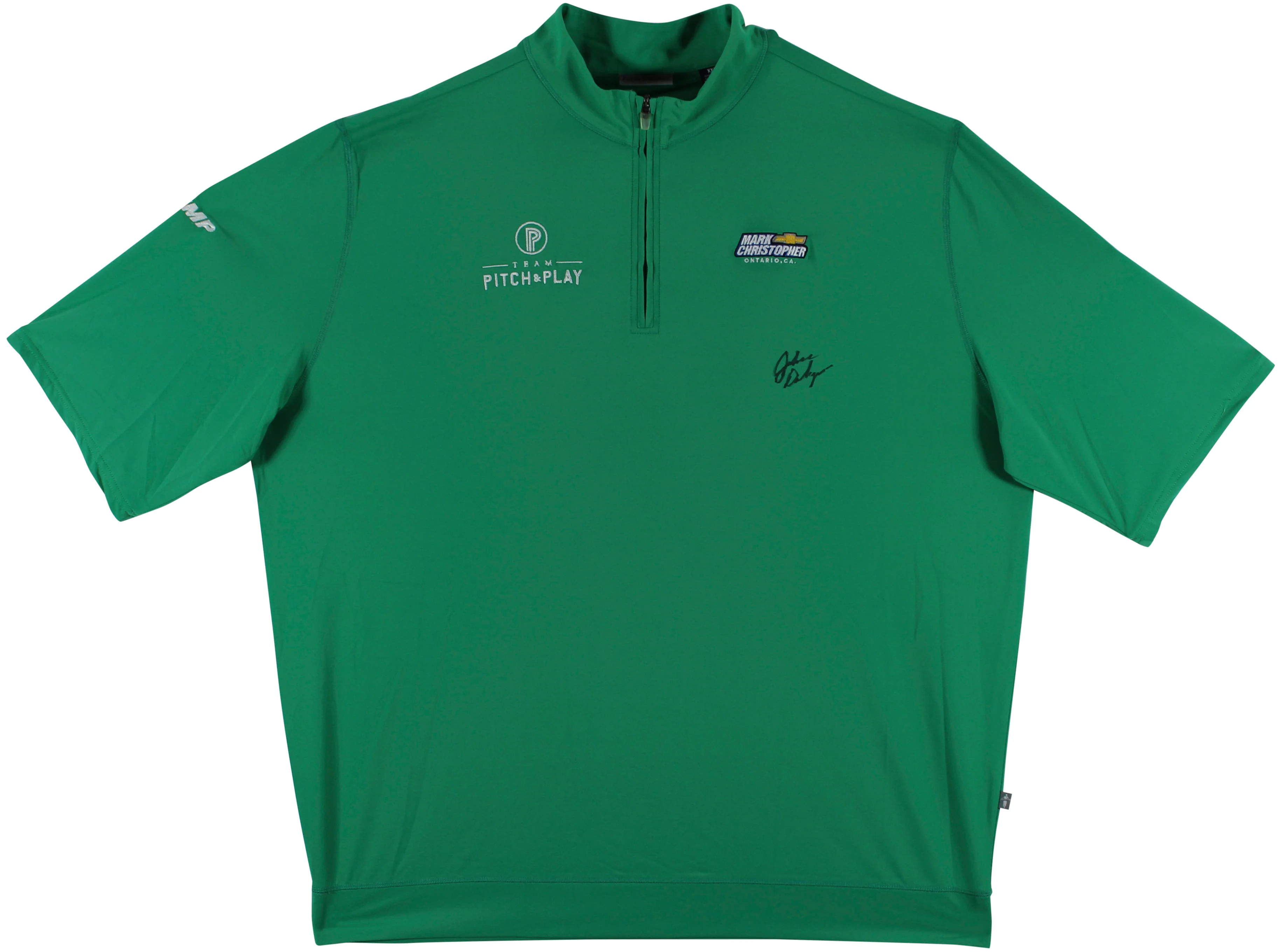 John Daly Signed Match Worn Green Folds of Honor Quarter Zip Shirt BAS #BH00322 - Image 2